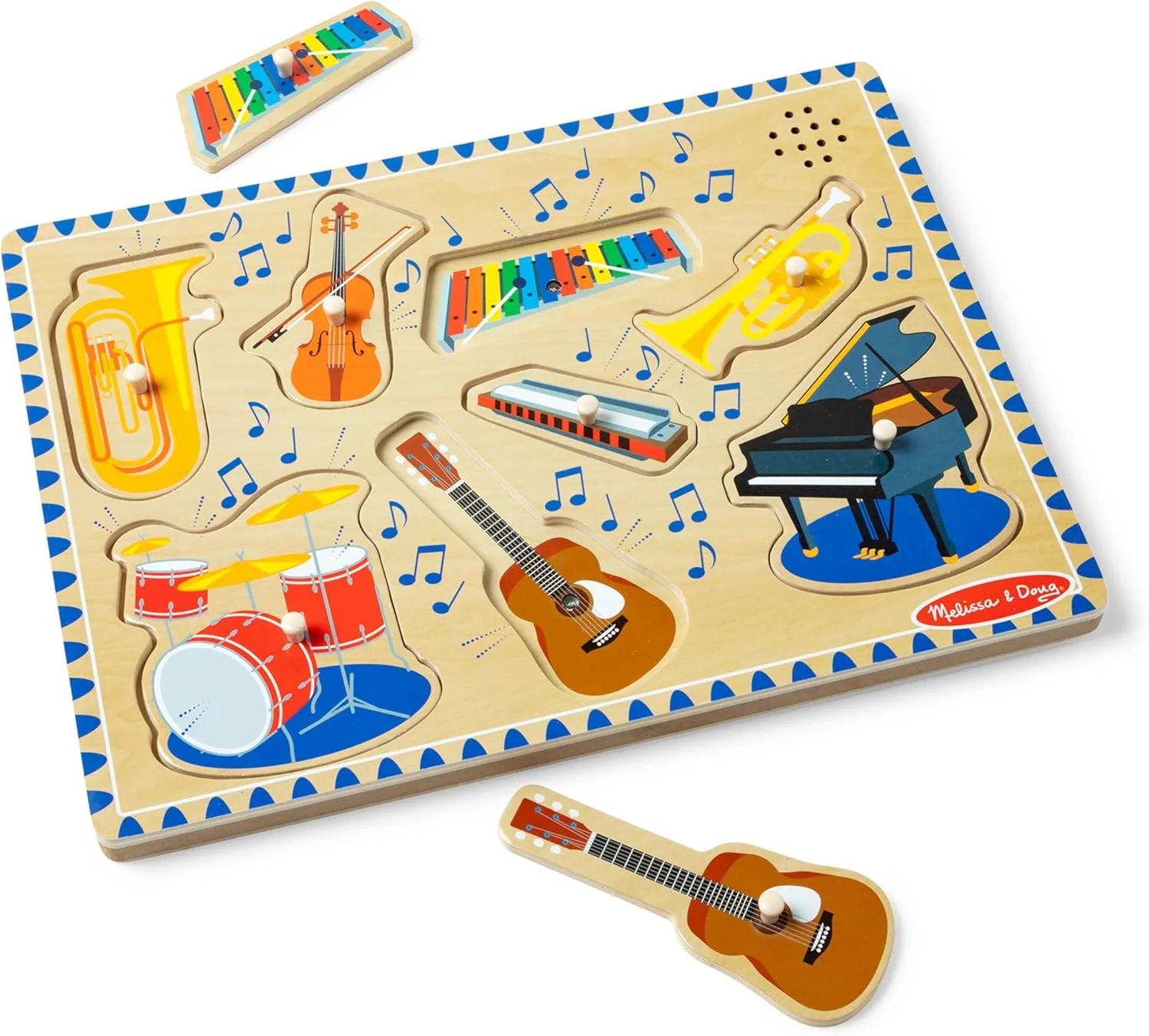 پازل صوتی سازهای موسیقی ملیسا و داگ – پازل چوبی 8 تکه با صداهای واقعی سازها برای تشخیص موسیقی، مهارت های حرکتی ظریف و بازی تعاملی برای کودکان 2 سال به بالا | MD732 پازل صوتی سازهای موسیقی ملیسا و داگ – پازل چوبی 8 تکه با صداهای واقعی سازها برای تشخیص موسیقی، مهارت های حرکتی ظریف و بازی تعاملی برای کودکان 2 سال به بالا | MD732