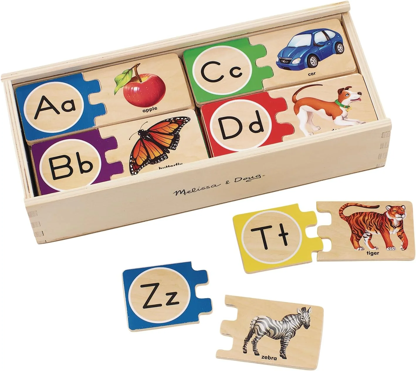 پازل های چوبی حروف الفبا خود اصلاح گر ملیسا و داگ بدون سایز چند رنگ مدل 2541