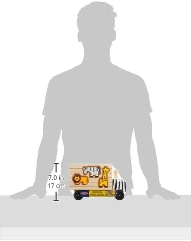 کامیون نجات مرتب‌سازی اشکال چوبی ملیسا و داگ با اسباب‌بازی حیوانات باغ وحش و سافاری برای کودکان | پازل‌های چوبی برای کودکان 2+ سال | اسباب‌بازی‌های حیوانات مونته‌سوری برای کودکان نوپا | پازل‌های کودکان نوپا