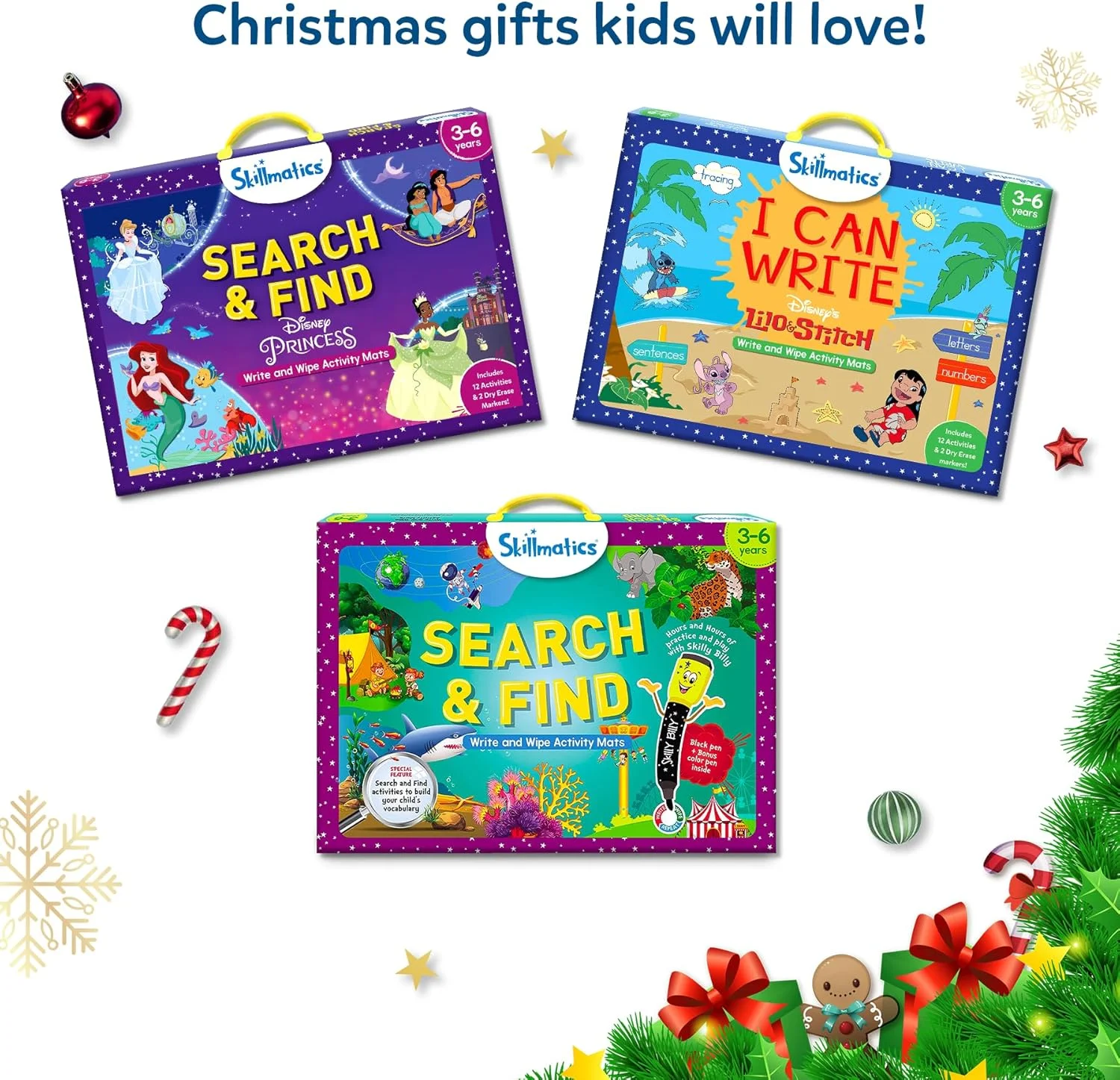 فعالیت آموزشی پیش دبستانی Skillmatics - جستجو و پیدا کردن با چراغ قوه جادویی، بازی آموزشی برای کودکان نوپا که عاشق اسباب بازی، هنر و فعالیت های دستی هستند، هدیه برای دختران و پسران 3، 4، 5، 6 ساله