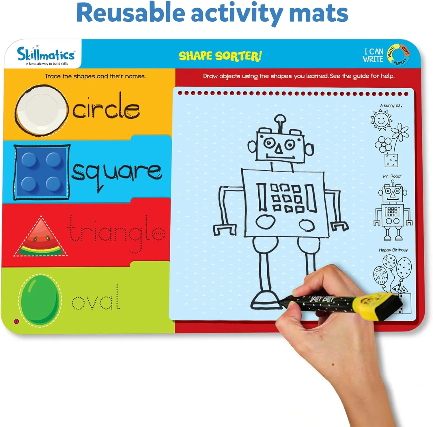 فعالیت‌های آموزشی پیش‌دبستانی چندبارمصرف Skillmatics I Can Write، اسباب‌بازی و بازی آموزشی، لوازم بازگشت به مدرسه، هدیه برای دانش‌آموزان، کودکان، نوپایان 3، 4، 5، 6 ساله