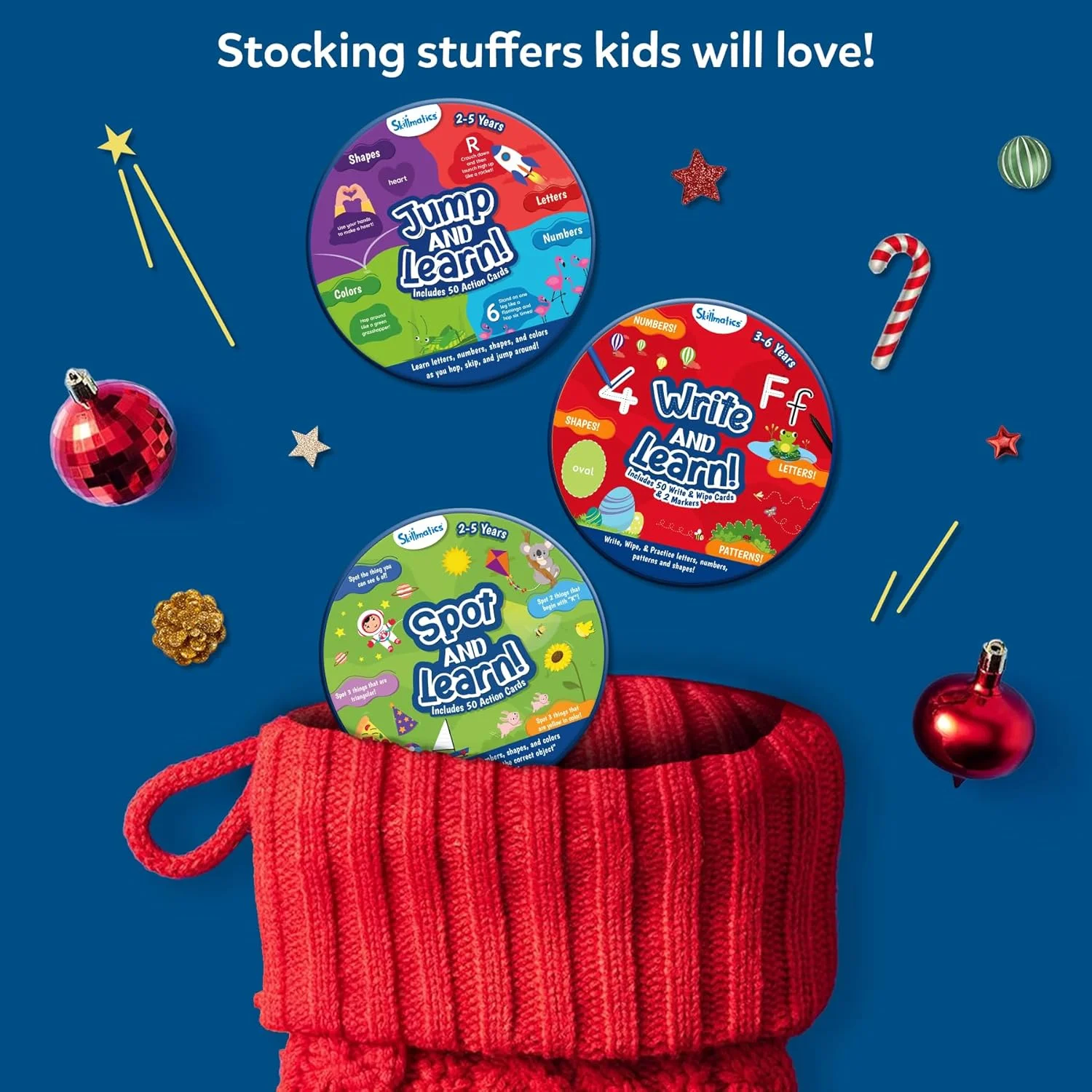 فلش کارت های آموزشی Skillmatics برای کودکان نوپا - آموزش حروف، اعداد، اشکال و رنگ ها، یادگیری پیش دبستانی، اسباب بازی های مسافرتی، هدیه برای کودکان 2، 3، 4، 5 ساله