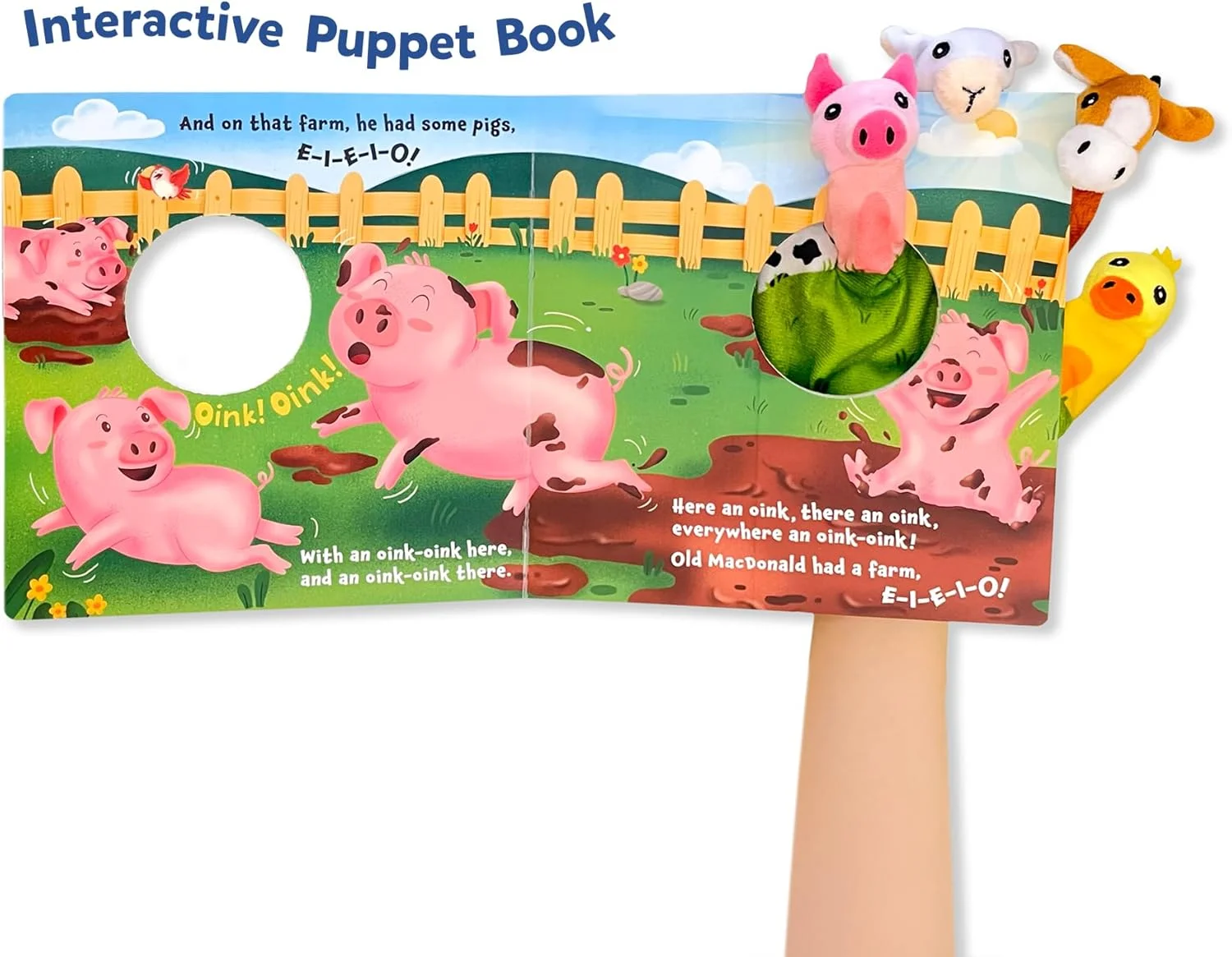 کتاب عروسکی Skillmatics - مزرعه قدیمی مک دونالد، عروسک های انگشتی تعاملی برای نوزادان و کودکان نوپا، اسباب بازی آموزشی و حسی اولیه، فعالیت شعر کودکانه، هدیه برای نوزادان 6 ماهه تا 2 ساله