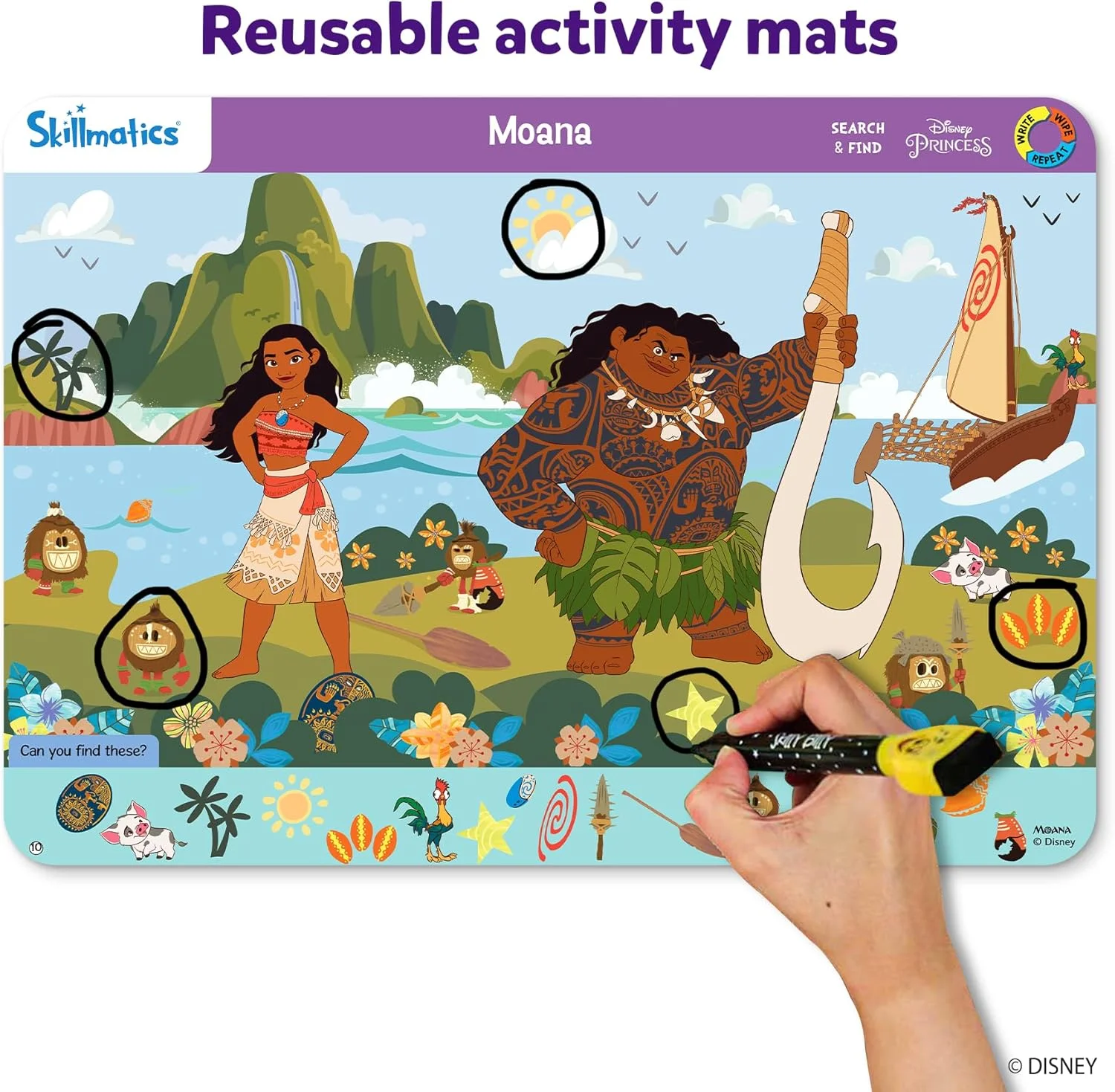 بازی آموزشی پیش دبستانی Skillmatics - جستجو و پیدا کردن پرنسس های دیزنی، بازی آموزشی برای کودکان، نوپایان، دختران، پسران، هدیه برای سنین 3، 4، 5، 6 سال، چند رنگ