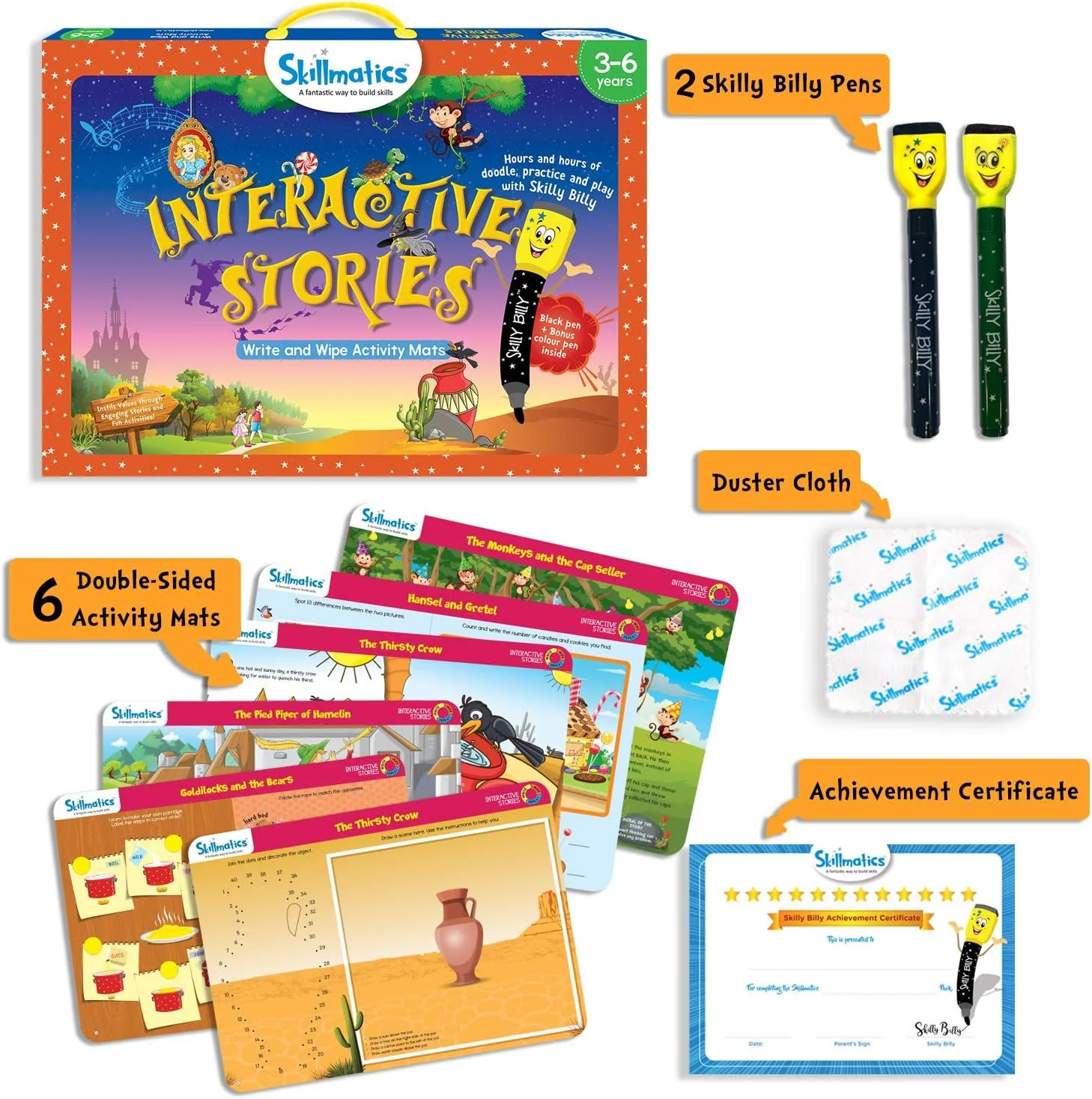 بازی آموزشی اسکیلماتیکس: داستان های تعاملی، 3 تا 6 سال، چند رنگ، Skil19Isb