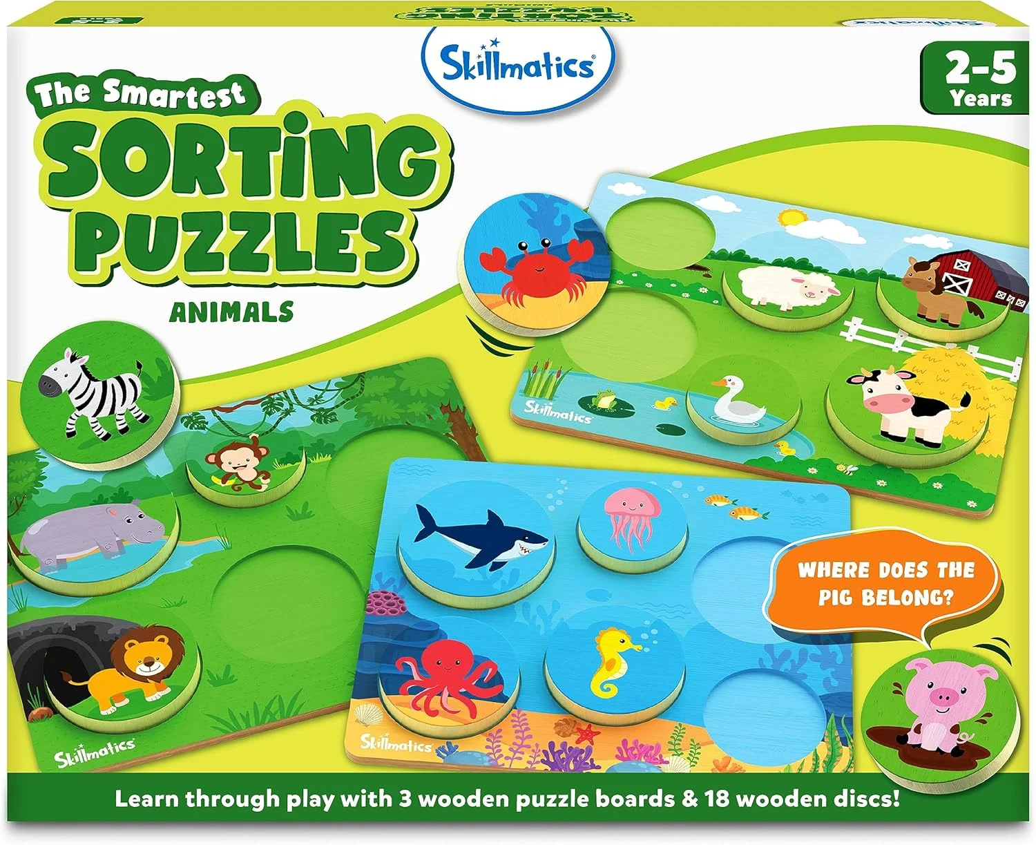 پازل های چوبی مرتب سازی Skillmatics - اسباب بازی آموزشی 3 در 1، پازل حیوانات برای کودکان نوپا و پیش دبستانی، اسباب بازی آموزشی، هدیه برای پسران و دختران 2، 3، 4، 5 ساله پازل های چوبی مرتب سازی Skillmatics - اسباب بازی آموزشی 3 در 1، پازل حیوانات برای کودکان نوپا و پیش دبستانی، اسباب بازی آموزشی، هدیه برای پسران و دختران 2، 3، 4، 5 ساله