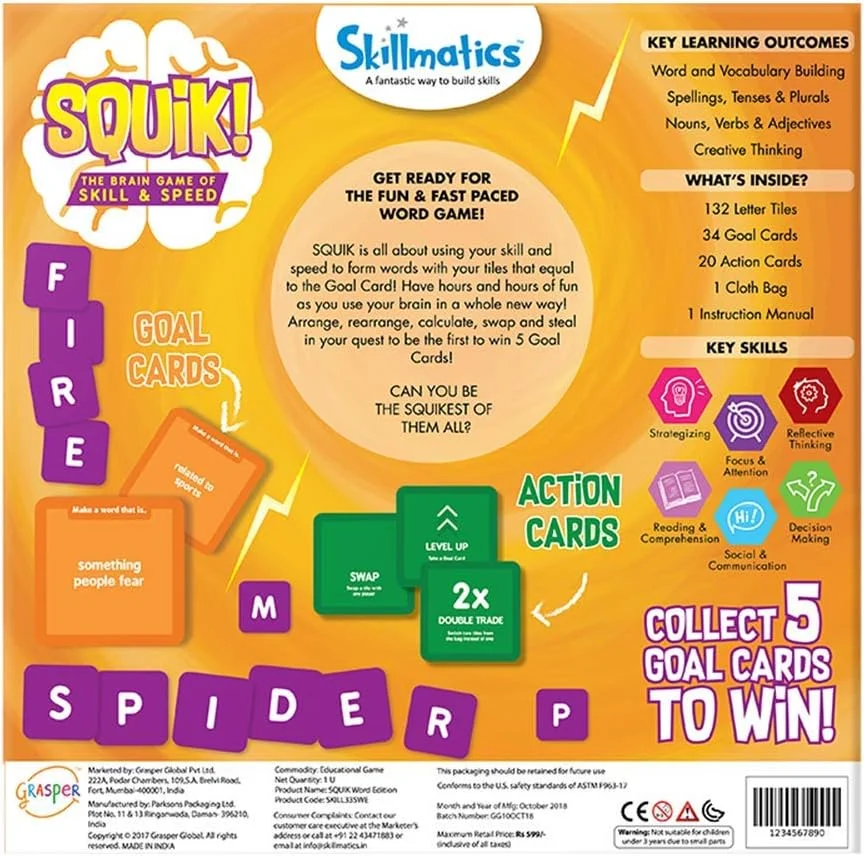 Skillmatics، بازی فکری و سرعتی Squik، نسخه کلمات، SKILL33SWE