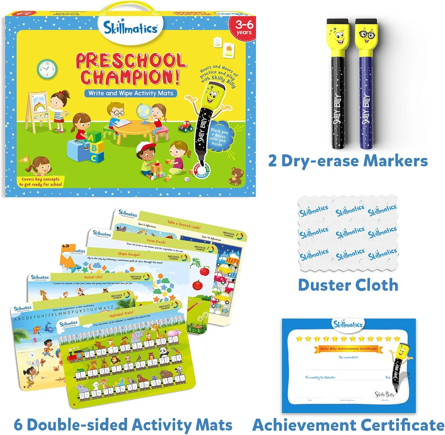 بازی آموزشی اسکیلماتیکس - قهرمان پیش دبستانی، فعالیت یادگیری مهدکودک برای کودکان، لوازم مدرسه/کلاس، هدیه برای دختران و پسران 3، 4، 5، 6 ساله