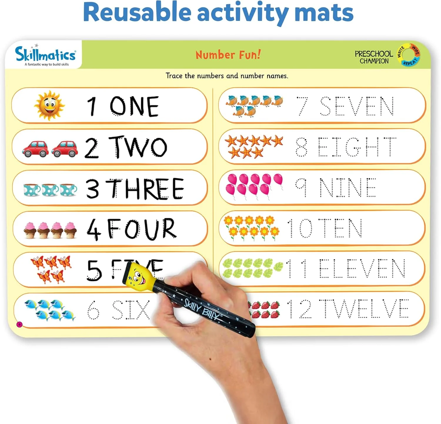 بازی آموزشی اسکیلماتیکس - قهرمان پیش دبستانی، فعالیت یادگیری مهدکودک برای کودکان، لوازم مدرسه/کلاس، هدیه برای دختران و پسران 3، 4، 5، 6 ساله