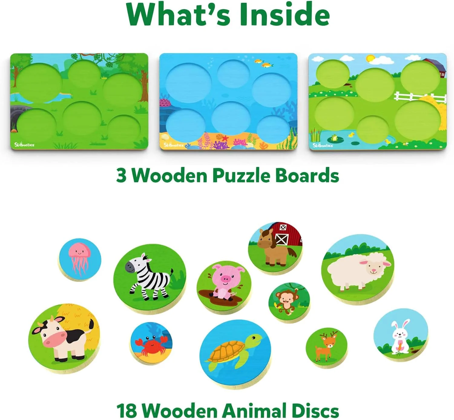 پازل های چوبی مرتب سازی Skillmatics - اسباب بازی آموزشی 3 در 1، پازل حیوانات برای کودکان نوپا و پیش دبستانی، اسباب بازی آموزشی، هدیه برای پسران و دختران 2، 3، 4، 5 ساله پازل های چوبی مرتب سازی Skillmatics - اسباب بازی آموزشی 3 در 1، پازل حیوانات برای کودکان نوپا و پیش دبستانی، اسباب بازی آموزشی، هدیه برای پسران و دختران 2، 3، 4، 5 ساله