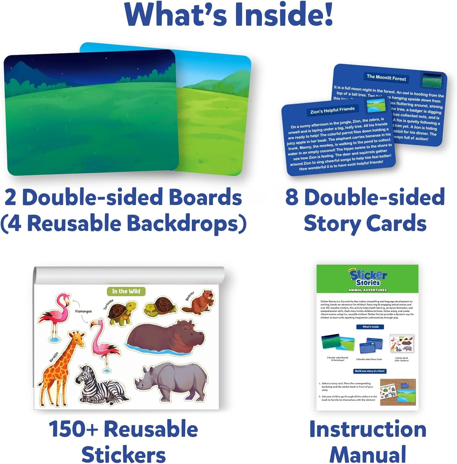 مجموعه فعالیت های آموزشی Skillmatics - داستان سرایی خلاقانه و تقویت مهارت ها با بیش از 150 استیکر قابل استفاده مجدد، سرگرم کننده، بدون کثیف کاری، اسباب بازی پیش دبستانی و مهد کودک، هدیه برای کودکان 3، 4، 5، 6، 7 ساله