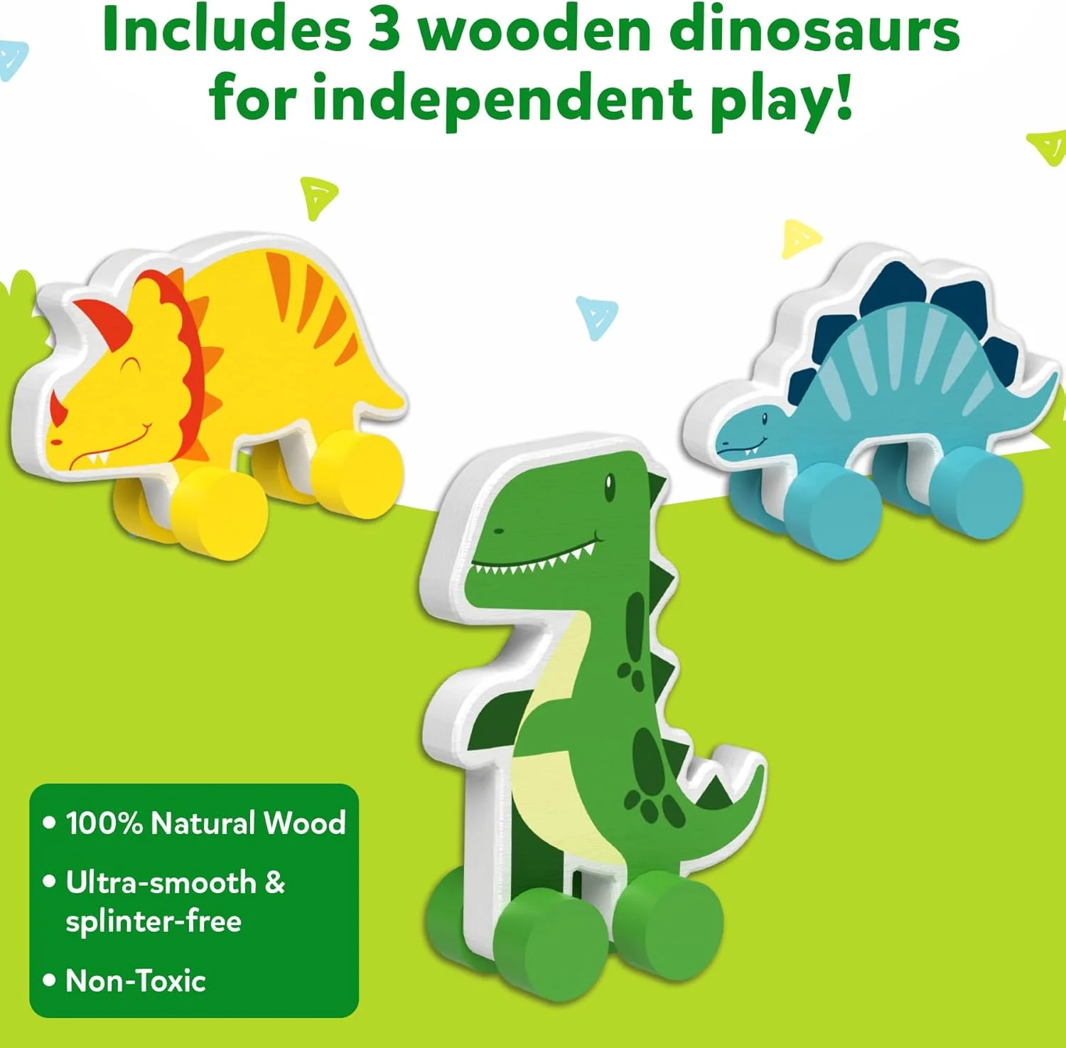 اسباب بازی های چوبی دایناسور Skillmatics با چرخ، بازی تخیلی برای کودکان نوپا، هدایای آموزشی برای نوزادان 9 ماهه تا 3 ساله اسباب بازی های چوبی دایناسور Skillmatics با چرخ، بازی تخیلی برای کودکان نوپا، هدایای آموزشی برای نوزادان 9 ماهه تا 3 ساله