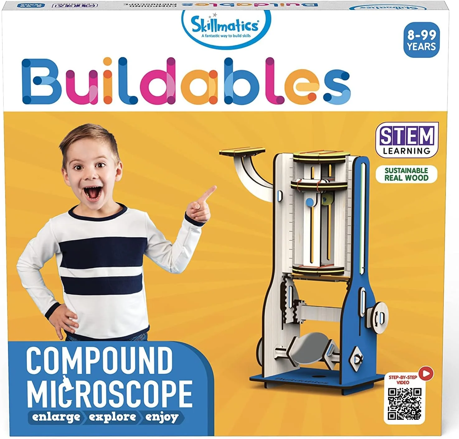 میکروسکوپ Skillmatics (۸-۹۹ سال) یادگیری STEM، اسباب بازی آموزشی و فعالیت ساختنی، هدیه برای پسران و دختران ۸ سال به بالا، SKILL48BMS