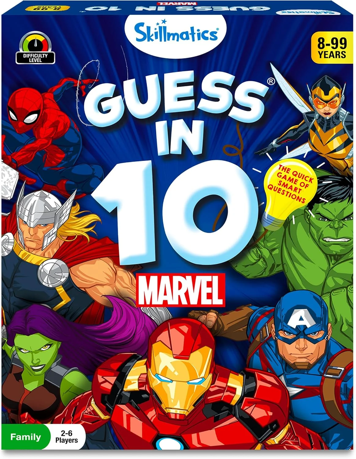 بازی کارتی Skillmatics - حدس بزن در 10 مرحله، مارول، ایده آل برای پسران، دختران، کودکان، نوجوانان و بزرگسالان عاشق بازی های رومیزی، اسباب بازی ها، انتقام جویان، مرد عنکبوتی، مرد آهنی، هدیه برای سنین 8، 9، 10 سال به بالا