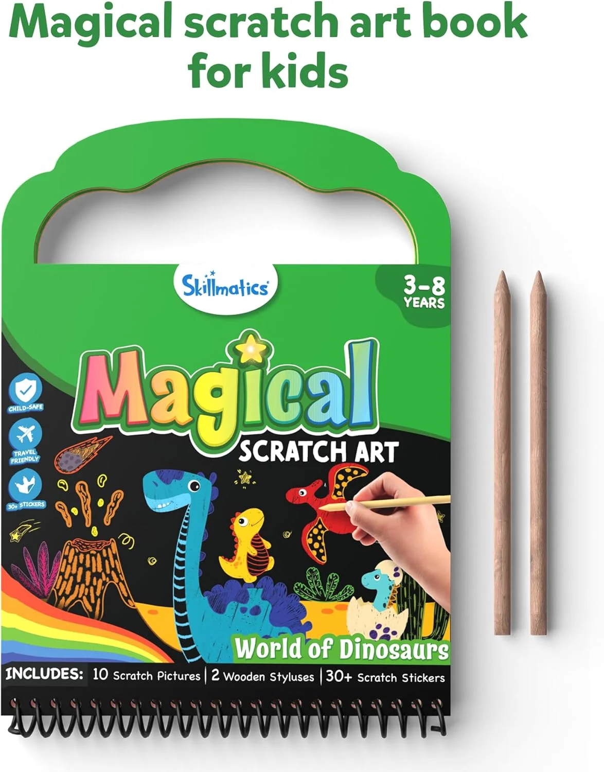کتاب هنر خراشیدنی Skillmatics برای کودکان - دایناسورها، کیت ها و لوازم کاردستی، بیش از 30 استیکر خراشیدنی، اسباب بازی های مسافرتی، کیت DIY، هدیه برای پسران و دختران 3، 4، 5، 6، 7، 8 ساله کتاب هنر خراشیدنی Skillmatics برای کودکان - دایناسورها، کیت ها و لوازم کاردستی، بیش از 30 استیکر خراشیدنی، اسباب بازی های مسافرتی، کیت DIY، هدیه برای پسران و دختران 3، 4، 5، 6، 7، 8 ساله