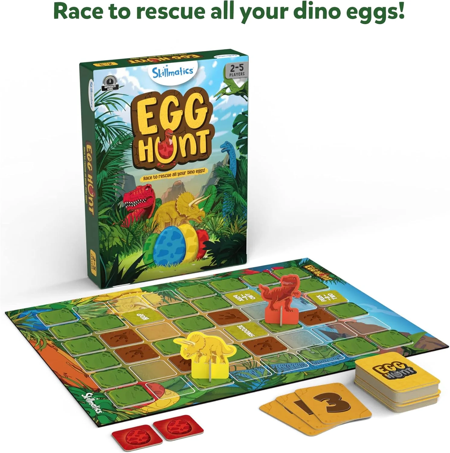 جعبه بازی نهایی دایناسورها Skillmatics - 3 بازی خانوادگی در 1، مناسب برای کودکان 5 سال به بالا، هدیه ای عالی