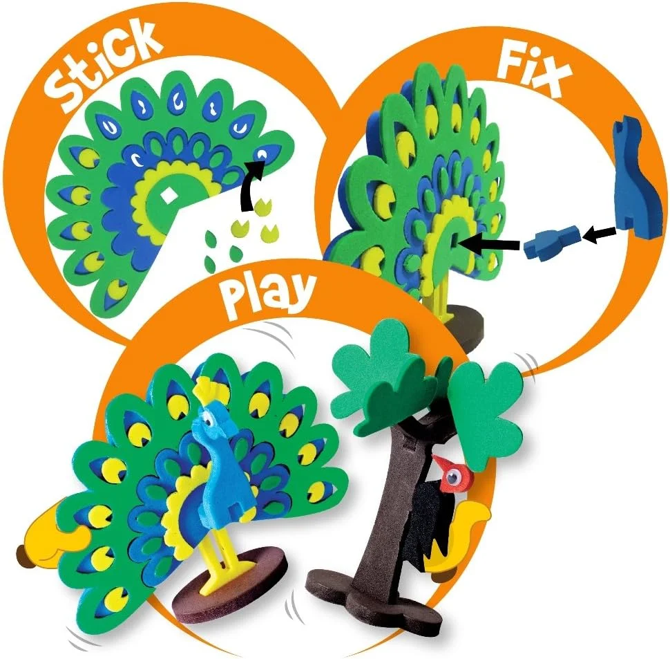 ایماجی‌میک نقشه‌شناسی پرندگان دور دنیا | ساخت ۱۳ مدل مینیاتوری | پازل سه بعدی برای کودکان | هدیه تولد برای دختران و پسران | اسباب بازی های آموزشی برای ۵، ۶، ۷، ۸، ۹ سال