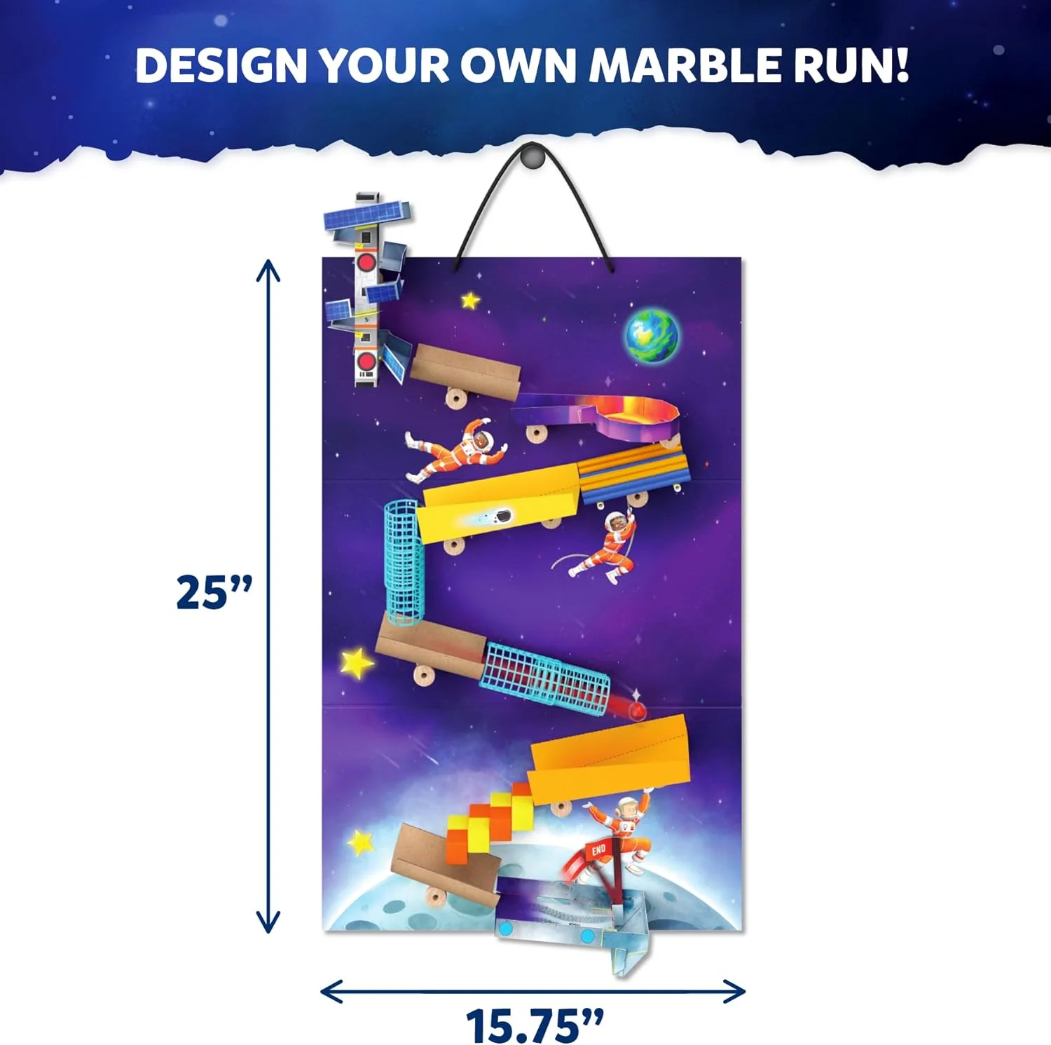 کیت کاردستی Skillmatics - مسیر مسابقه فضایی، فعالیت خودساز، اسباب بازی STEM، منبع آموزشی، اسباب بازی های آموزشی برای پسران و دختران، هدیه برای سنین 8، 9، 10، 11، 12، 13، 50+ قطعه