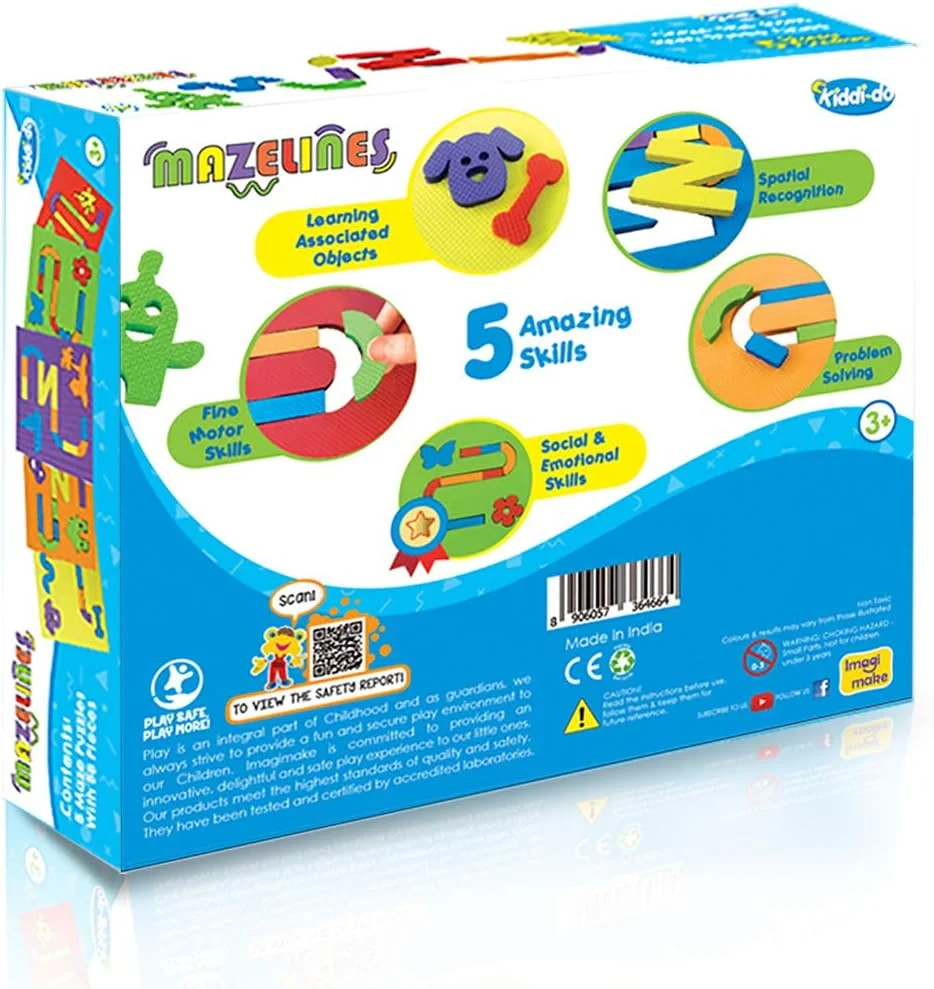 مجموعه فعالیت و پازل مازلاینز ایماجیمیک (3 سال به بالا) برای تقویت حل مسئله و تشخیص فضایی، فوم 8 میلیمتری (چند رنگ) مجموعه فعالیت و پازل مازلاینز ایماجیمیک (3 سال به بالا) برای تقویت حل مسئله و تشخیص فضایی، فوم 8 میلیمتری (چند رنگ)