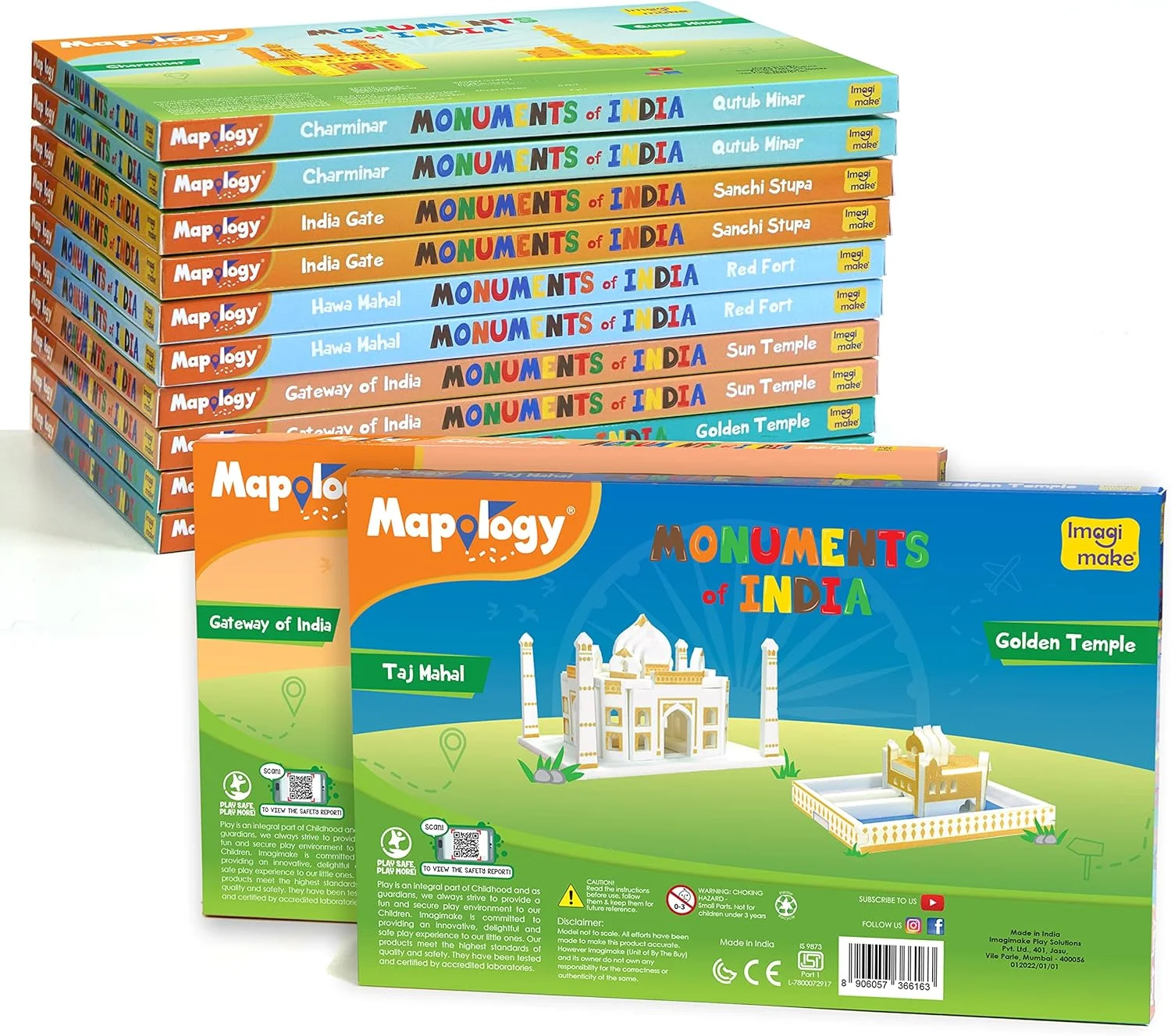 مجموعه مینیاتوری آثار باستانی Mapology - اسباب بازی آموزشی برای پسران و دختران بالای 5 سال - بسته متنوع 12 عددی