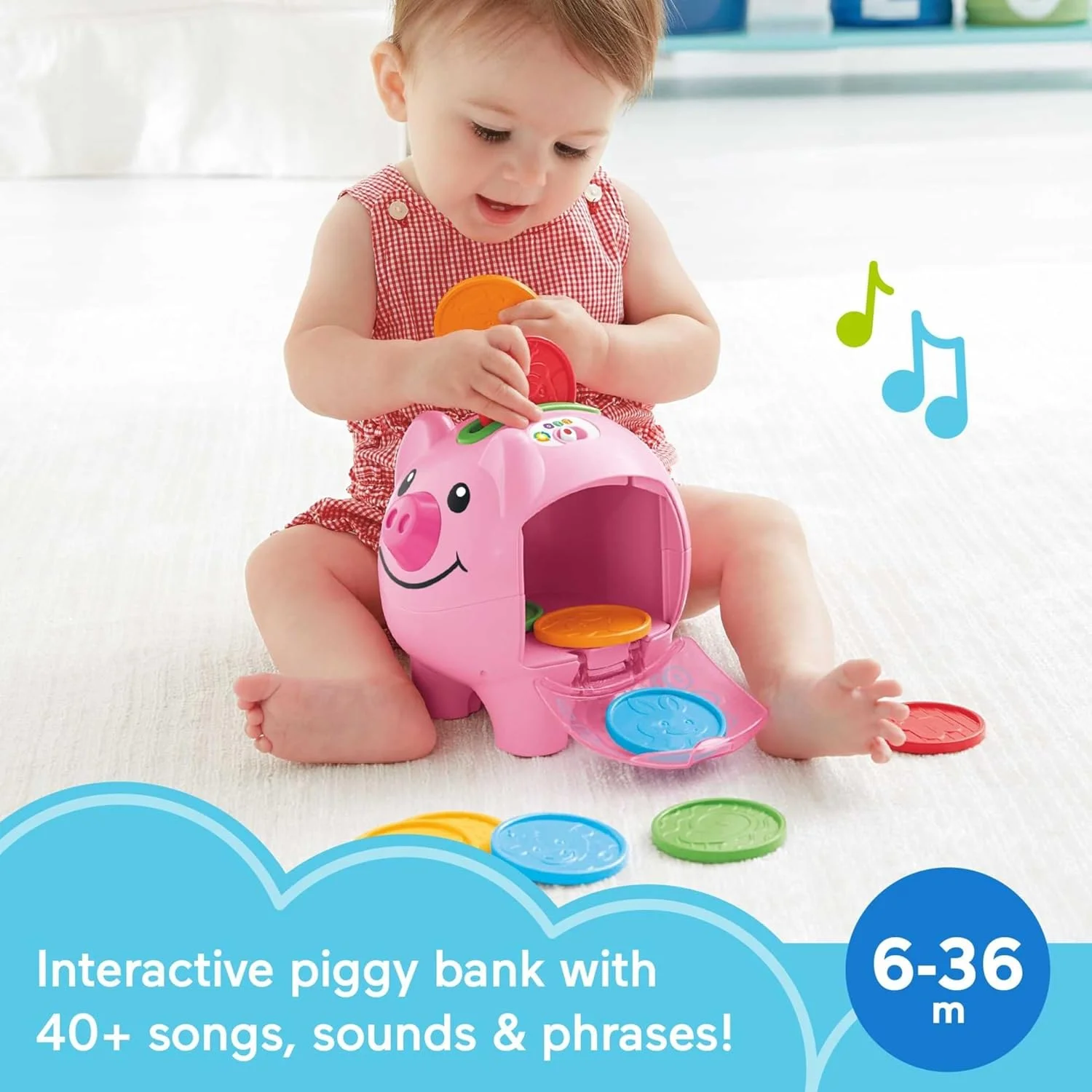 اسباب بازی کودک و نوپا Fisher-Price Laugh & Learn Smart Stages Piggy Bank با آهنگ ها و عبارات آموزشی برای نوزادان 6+ ماه (اختصاصی آمازون) اسباب بازی کودک و نوپا Fisher-Price Laugh & Learn Smart Stages Piggy Bank با آهنگ ها و عبارات آموزشی برای نوزادان 6+ ماه (اختصاصی آمازون)