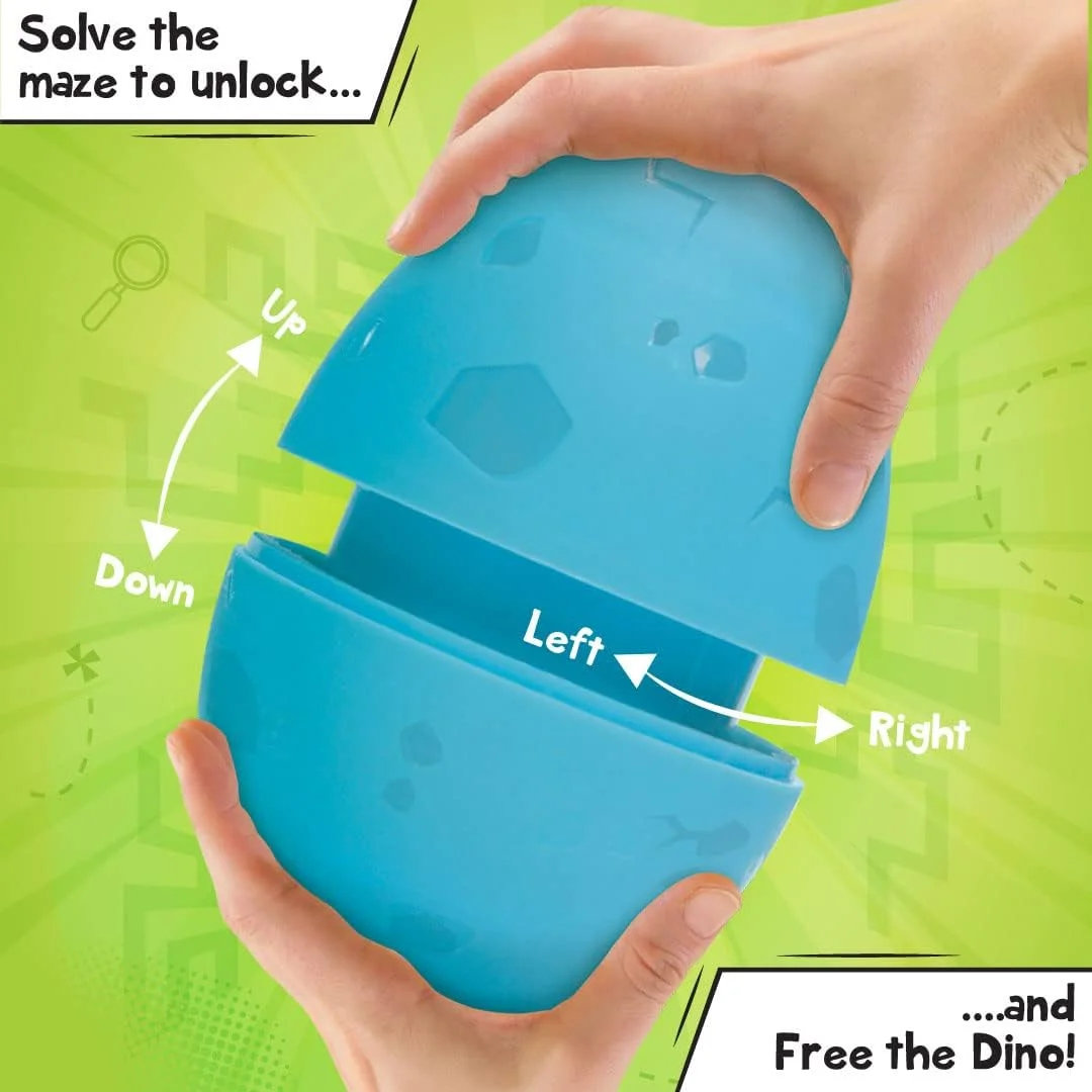 ایماجی‌میک مپولوژی دینو کوئست - فیگورهای دایناسور خودساز - اسباب‌بازی تخم دایناسور - هدیه برای پسران و دختران 5، 6، 7، 8 سال و بالاتر (آبی)