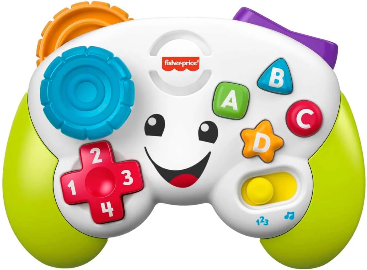 کنترلر بازی آموزشی Fisher-Price HXB62 برای نوزادان و کودکان نوپا به رنگ سبز، بازی ویدیویی غیر واقعی با عملکرد موسیقی و نور برای نوزادان از 6 ماهگی، نسخه آلمانی کنترلر بازی آموزشی Fisher-Price HXB62 برای نوزادان و کودکان نوپا به رنگ سبز، بازی ویدیویی غیر واقعی با عملکرد موسیقی و نور برای نوزادان از 6 ماهگی، نسخه آلمانی