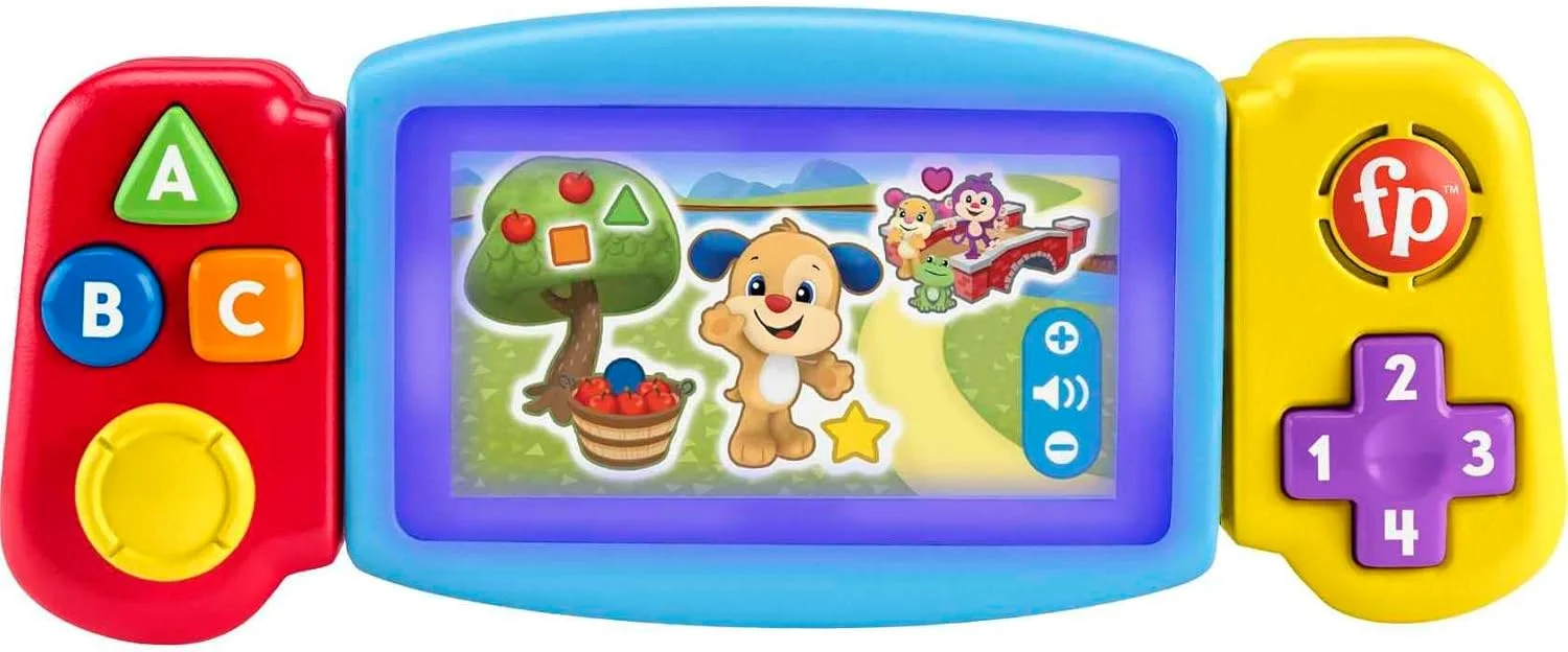 اسباب بازی آموزشی گیم ویدیویی Fisher-Price Laugh & Learn با نور، صدا و آهنگ های آموزشی، نسخه انگلیسی بریتانیایی، Twist & Learn Gamer، HNM83 اسباب بازی آموزشی گیم ویدیویی Fisher-Price Laugh & Learn با نور، صدا و آهنگ های آموزشی، نسخه انگلیسی بریتانیایی، Twist & Learn Gamer، HNM83