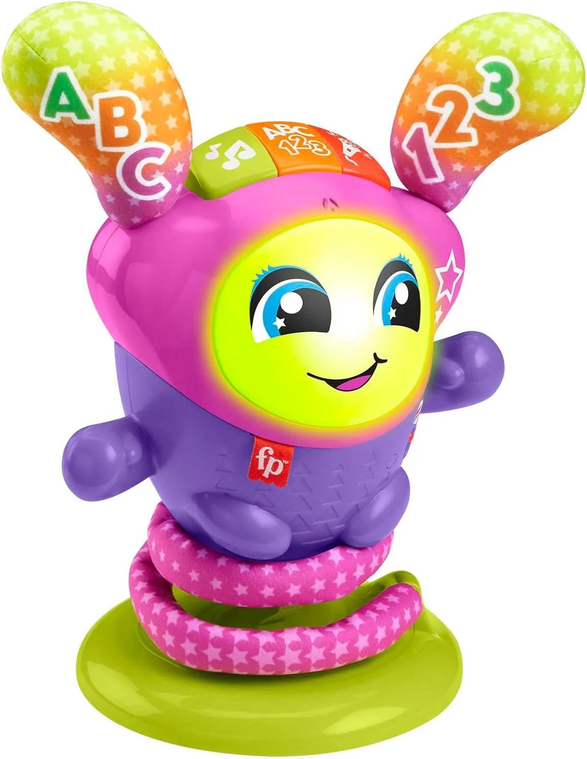 اسباب بازی آموزشی الکترونیکی Fisher-Price DJ Tanzi BOUNCIN' Star (نسخه آلمانی)، مراحل یادگیری Smart Stages، بیش از 75 ملودی و عبارت، برای نوزادان و کودکان نوپا از 9 ماهگی، HRC49