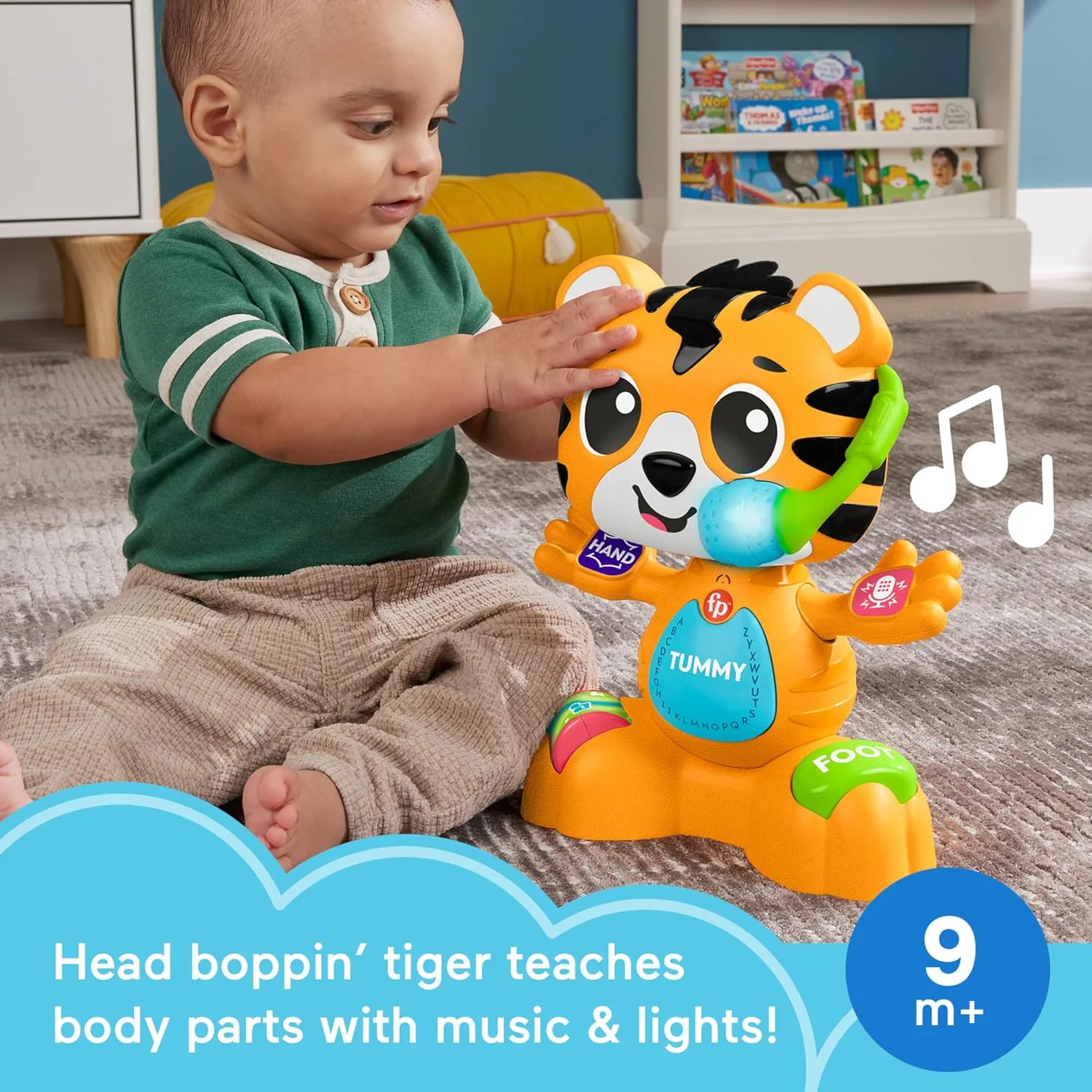 اسباب بازی آموزشی کودک ببر موزیکال Fisher-Price Link Squad Bop & Groove با نور و موسیقی برای سنین 9 ماه به بالا، فقط سازگار با محصولات Link Squad اسباب بازی آموزشی کودک ببر موزیکال Fisher-Price Link Squad Bop & Groove با نور و موسیقی برای سنین 9 ماه به بالا، فقط سازگار با محصولات Link Squad