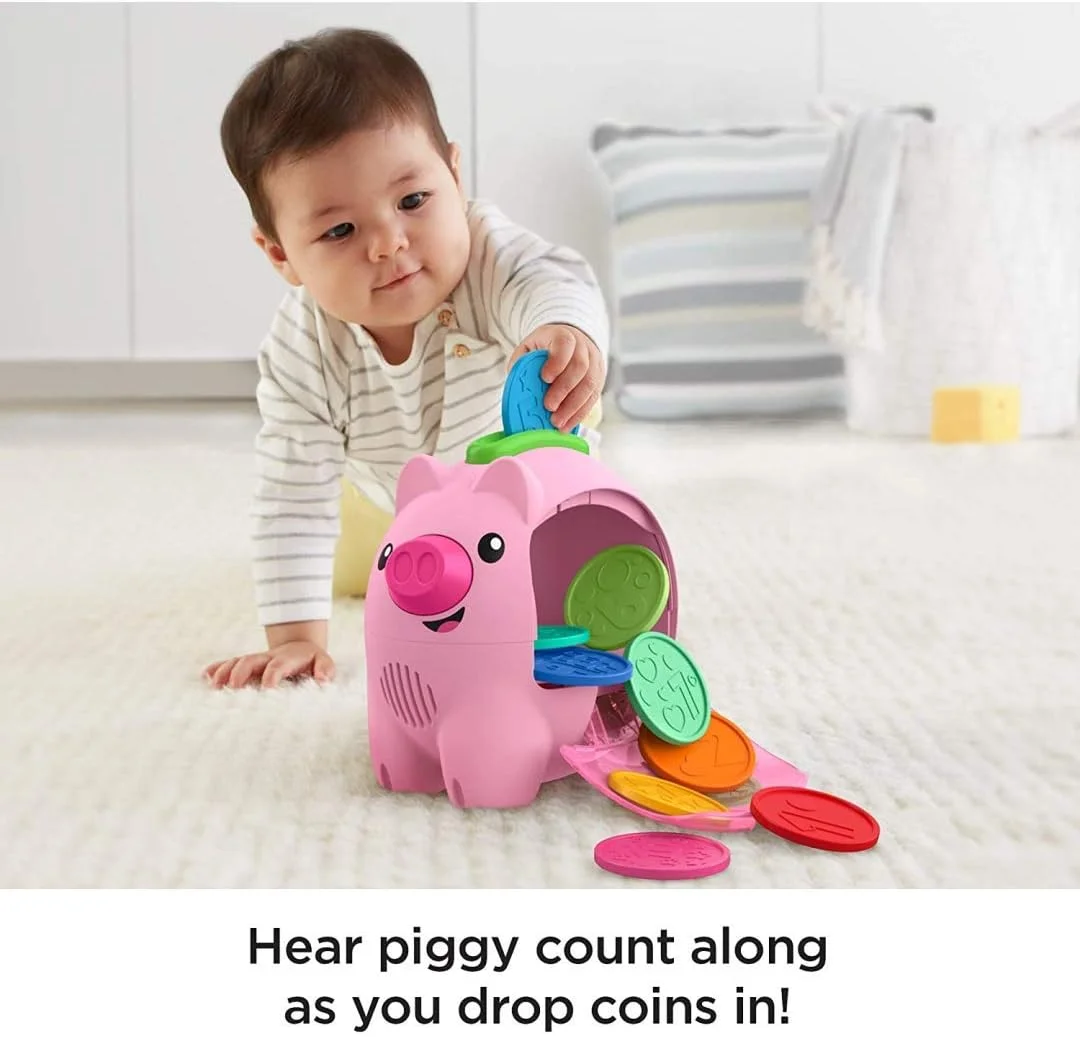 اسباب بازی موزیکال کودکانه Fisher-Price Laugh & Learn Count & Rumble Piggy Bank مدل GJC68 اسباب بازی موزیکال کودکانه Fisher-Price Laugh & Learn Count & Rumble Piggy Bank مدل GJC68