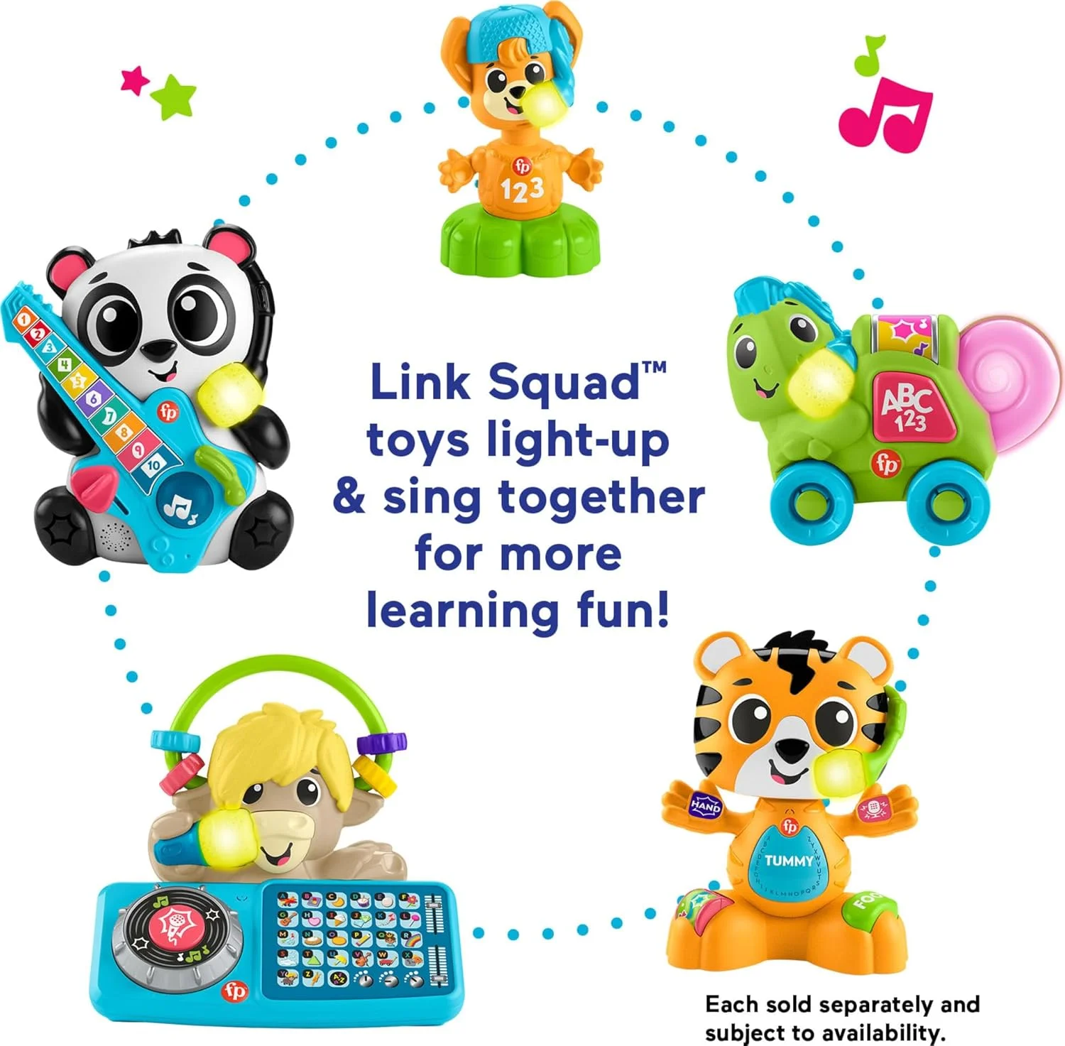 اسباب بازی آموزشی کودک ببر موزیکال Fisher-Price Link Squad Bop & Groove با نور و موسیقی برای سنین 9 ماه به بالا، فقط سازگار با محصولات Link Squad اسباب بازی آموزشی کودک ببر موزیکال Fisher-Price Link Squad Bop & Groove با نور و موسیقی برای سنین 9 ماه به بالا، فقط سازگار با محصولات Link Squad