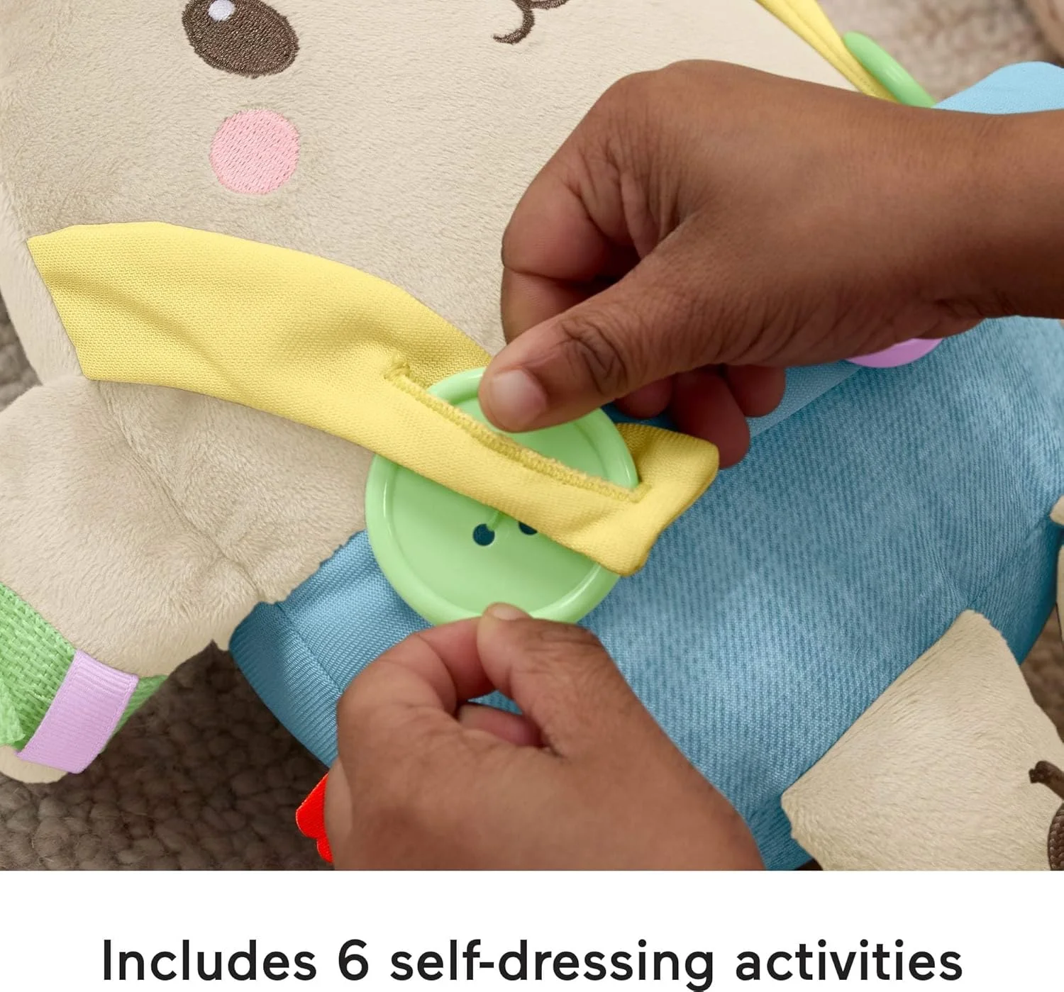 اسباب بازی آموزشی کودک نوپا Fisher-Price، عروسک خرگوش پولیشی برای آموزش لباس پوشیدن، مناسب کودکان پیش دبستانی 2 سال به بالا اسباب بازی آموزشی کودک نوپا Fisher-Price، عروسک خرگوش پولیشی برای آموزش لباس پوشیدن، مناسب کودکان پیش دبستانی 2 سال به بالا