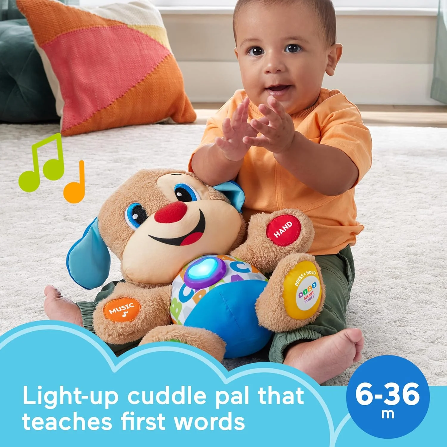 عروسک سگ Fisher-Price Laugh & Learn Smart Stages، قهوه ای