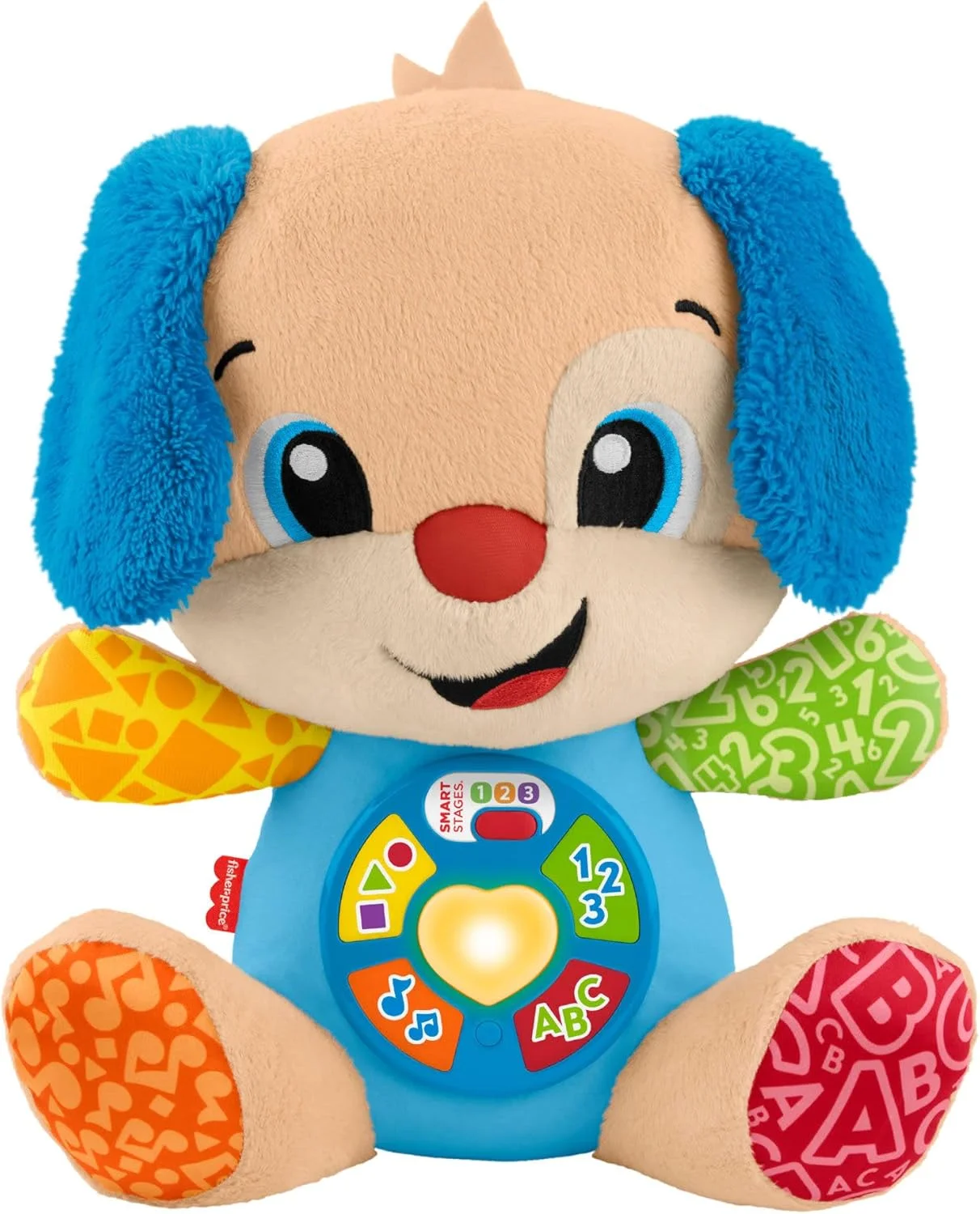 اسباب بازی پولیشی Fisher-Price Laugh & Learn JFD26 با مراحل هوشمند، اسباب بازی آموزشی موزیکال برای نوزادان از 6 ماهگی، نسخه چند زبانه: ایتالیایی، اسپانیایی، پرتغالی، انگلیسی