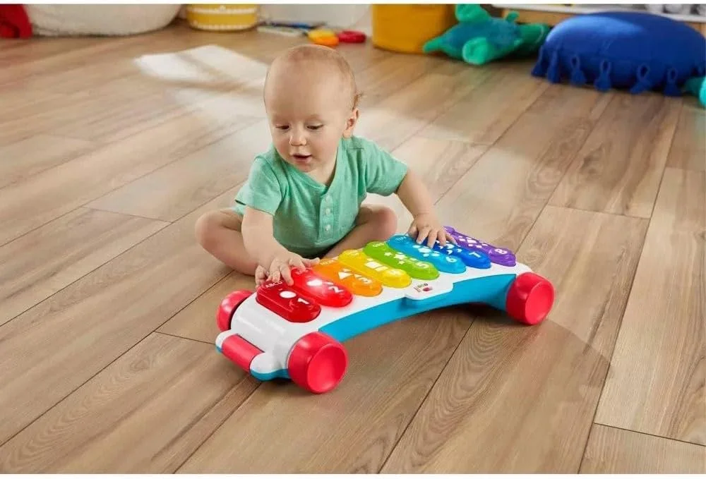 زیلوفون بزرگ چراغ دار Fisher-Price، اسباب بازی موزیکال الکترونیکی با آهنگ های آموزشی برای نوزادان و کودکان نوپا