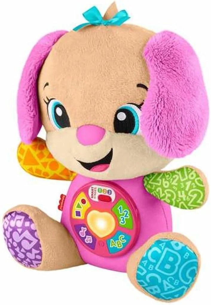 اسباب بازی پولیشی Fisher-Price Laugh & Learn JFD35 با مراحل هوشمند، اسباب بازی آموزشی موزیکال برای نوزادان از 6 ماهگی، نسخه چند زبانه: ایتالیایی، اسپانیایی، پرتغالی، انگلیسی، JFD35