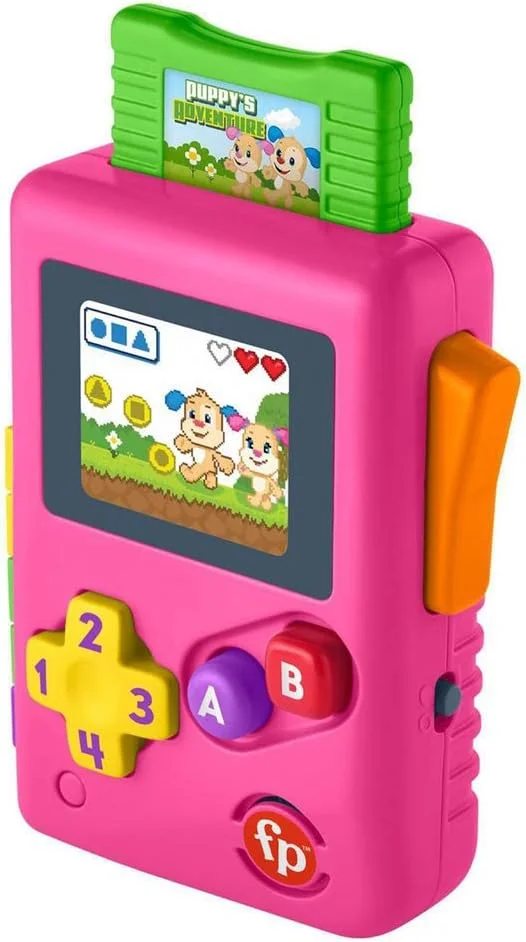 اسباب بازی آموزشی فیشر پرایس Laugh & Learn Lil' Gamer - نسخه صورتی، مناسب نوزادان و کودکان نوپا، الهام گرفته از نینتندو