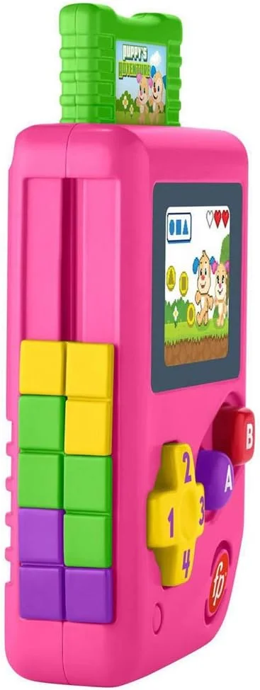 اسباب بازی آموزشی فیشر پرایس Laugh & Learn Lil' Gamer - نسخه صورتی، مناسب نوزادان و کودکان نوپا، الهام گرفته از نینتندو