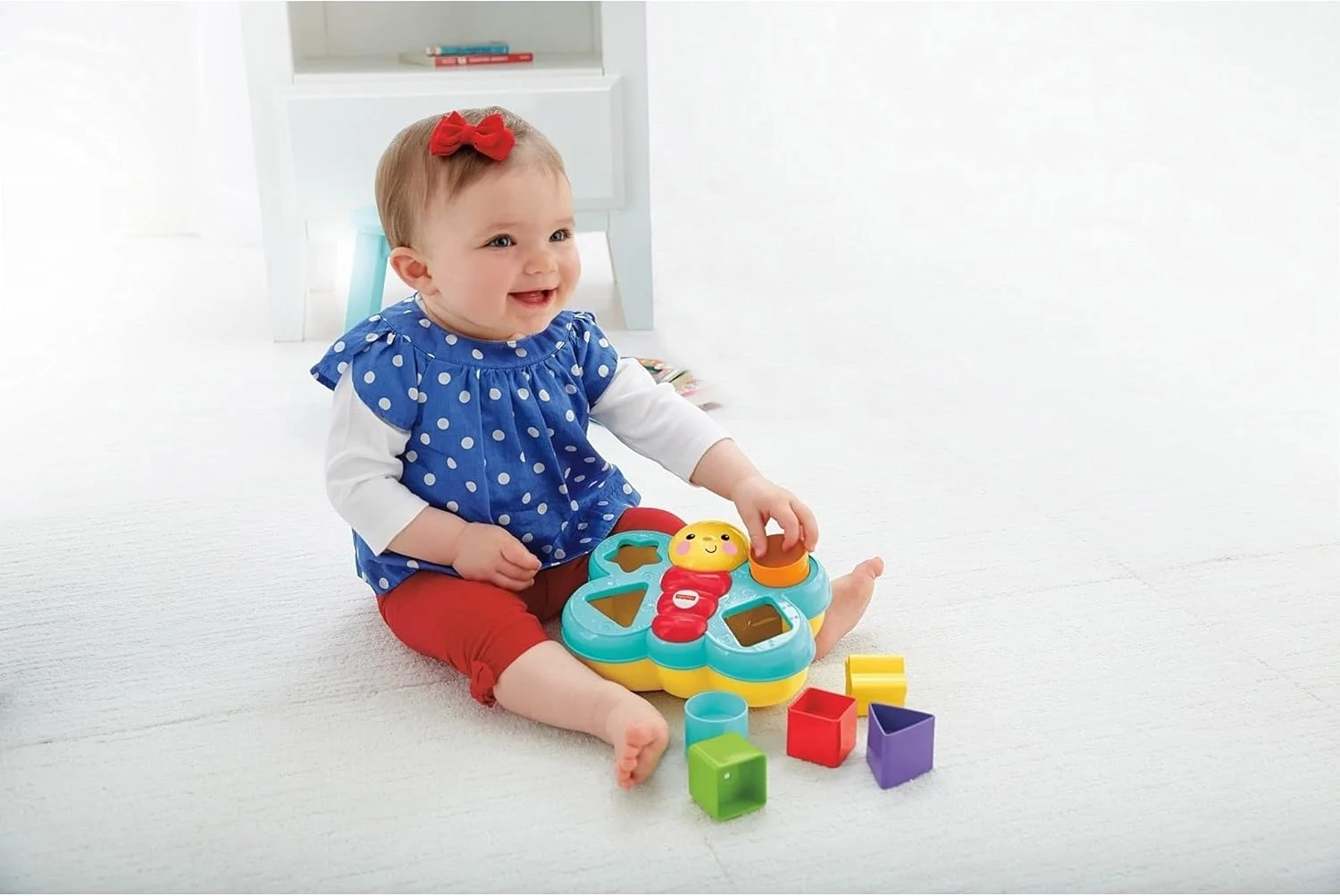 اسباب بازی پروانه بلوک های سرگرم کننده Fisher-Price، مناسب برای نوزادان 6 ماهه و بالاتر