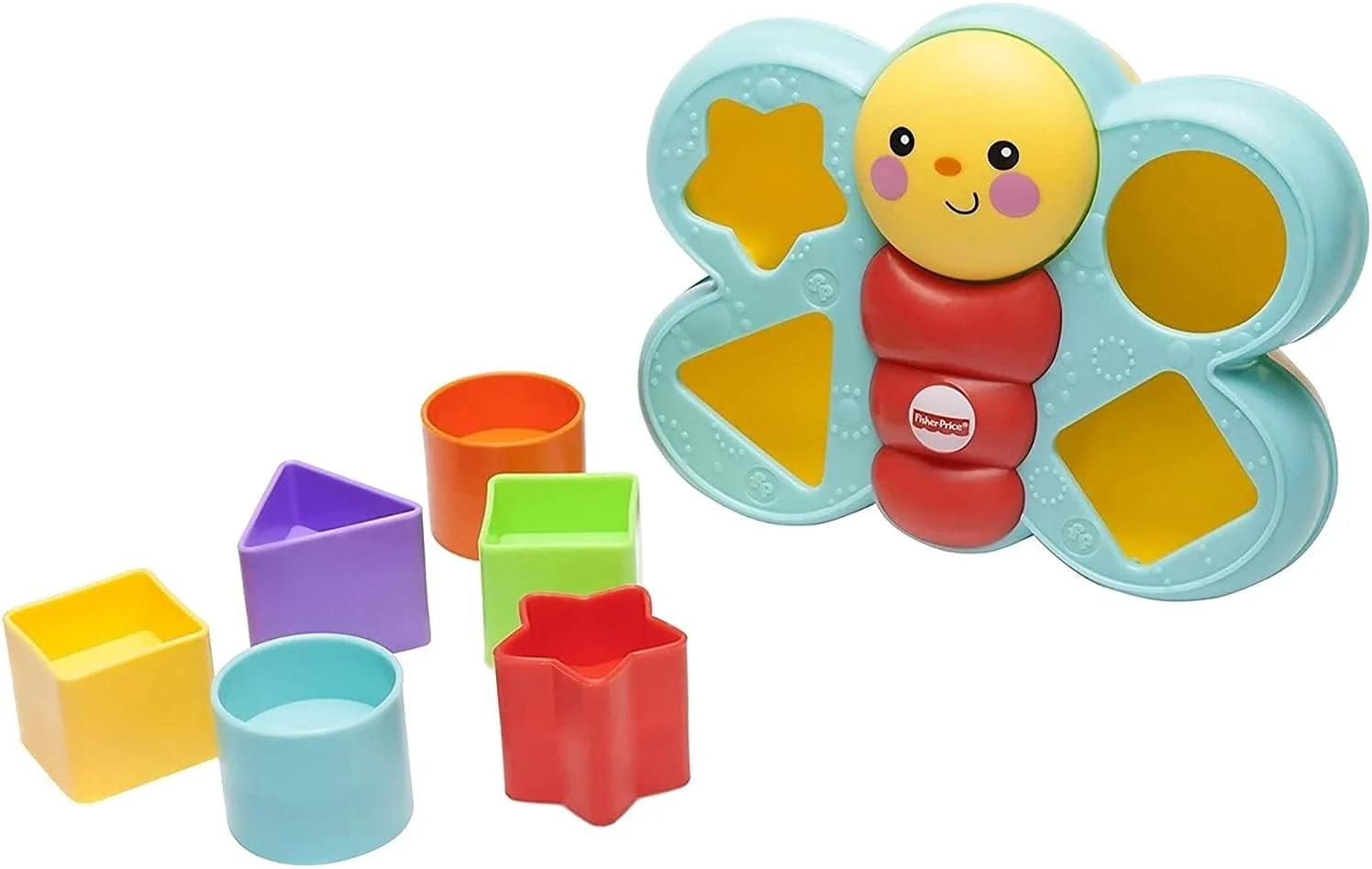 اسباب بازی پروانه بلوک های سرگرم کننده Fisher-Price، مناسب برای نوزادان 6 ماهه و بالاتر