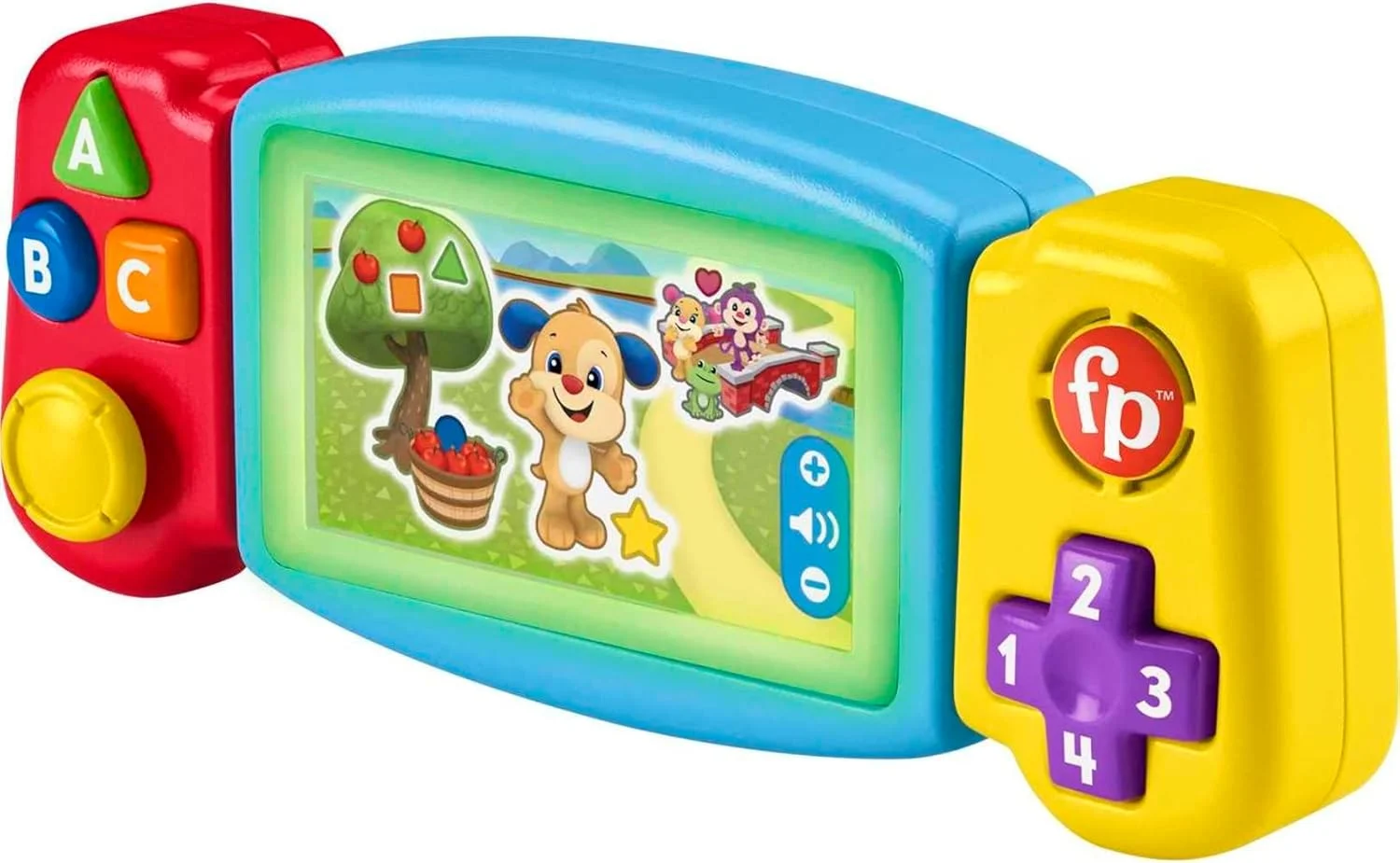 اسباب بازی آموزشی گیمر Fisher-Price Laugh & Learn با نور، صدا و آهنگ های آموزشی، اسباب بازی حرکتی ظریف، گیمر Twist & Learn