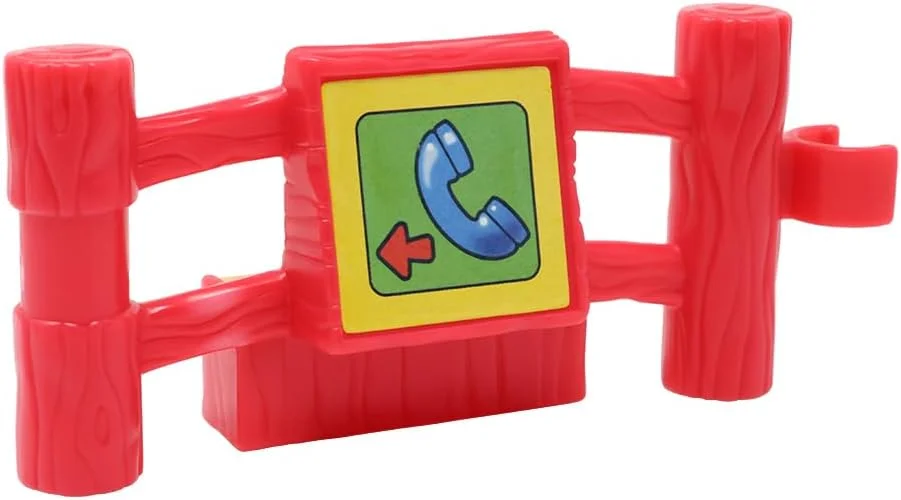 قطعه جایگزین فیشر پرایس برای مجموعه حیوانات کوچک، باغ وحش، مزرعه و سافاری مدل 77984 - میله حصار قرمز جایگزین با برچسب تلفن