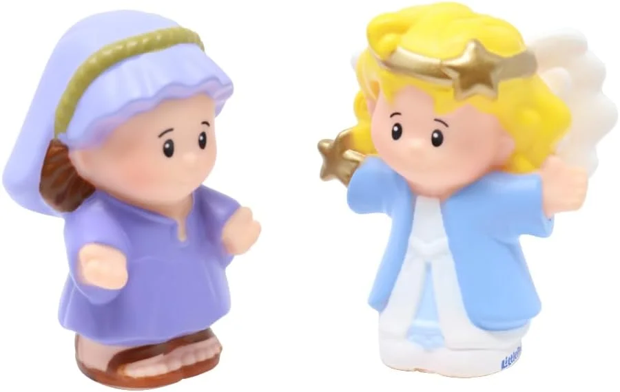قطعات جایگزین Fisher-Price برای مجموعه بازی داستان کریسمس Little People - مجموعه جایگزین فیگورها - مادر مریم و فرشته جبرئیل