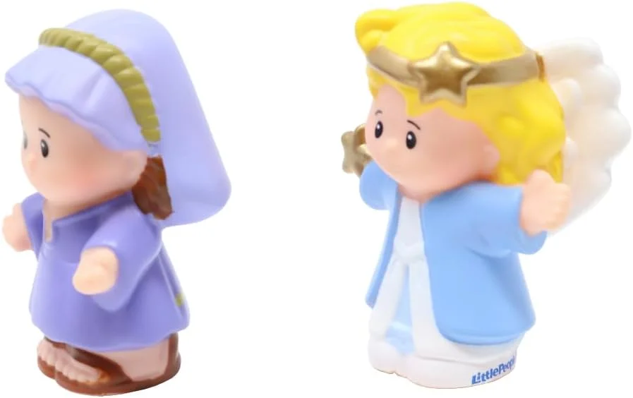 قطعات جایگزین Fisher-Price برای مجموعه بازی داستان کریسمس Little People - مجموعه جایگزین فیگورها - مادر مریم و فرشته جبرئیل