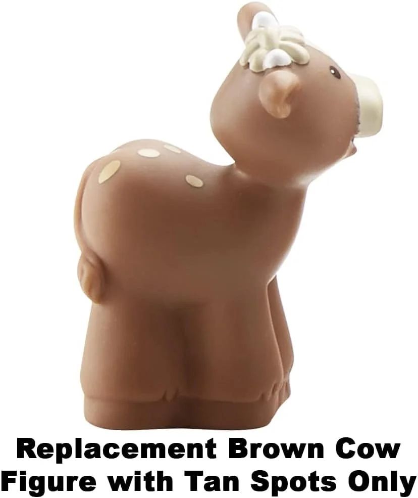قطعه جایگزین فیشر پرایس برای مجموعه بازی Little People Nativity DPX53 - گاو قهوه ای جایگزین با لکه های خاکی