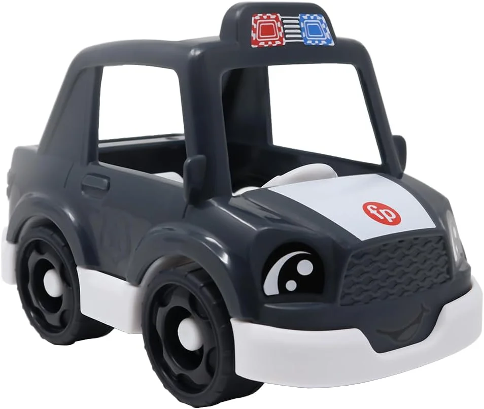 قطعه جایگزین ماشین پلیس اسباب بازی Fisher-Price Little People مدل JCW61 - شامل ماشین پلیس سیاه و سفید