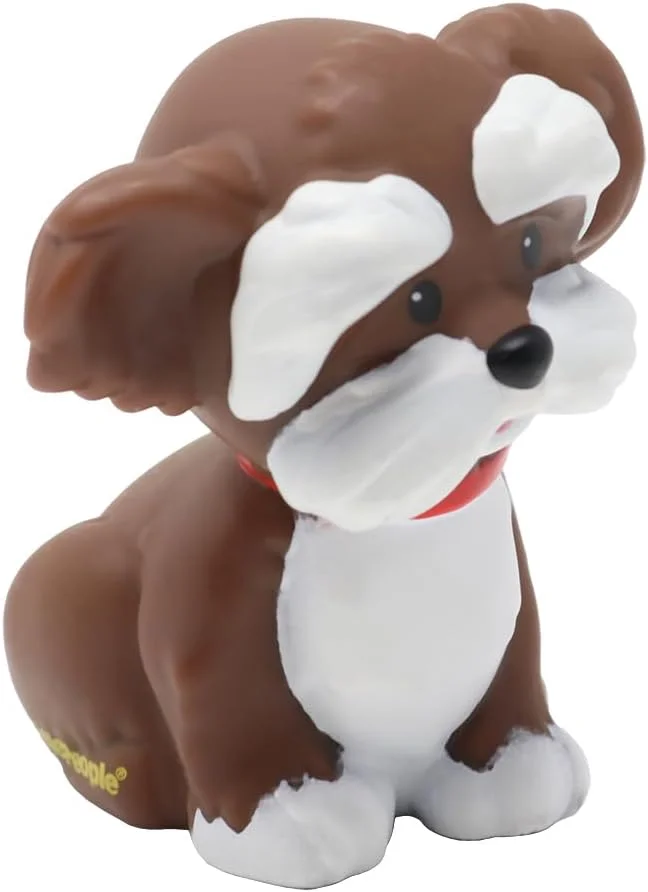 قطعه جایگزین سگ عروسکی قهوه ای و سفید برای خانه عروسکی Fisher-Price Little People مدل Y8203