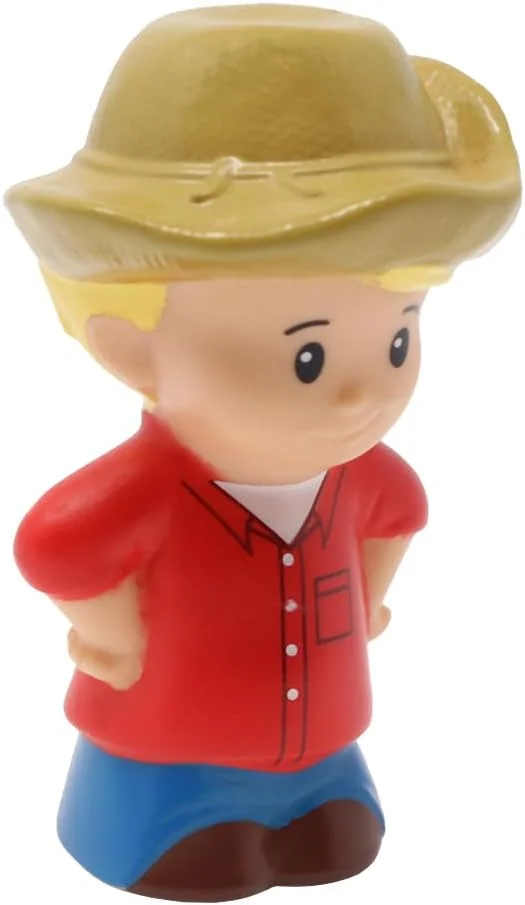 قطعه جایگزین Fisher-Price برای مجموعه مزرعه تراکتور Little People مدل X0018 - فیگور جایگزین کشاورز ادی مو بلوند با کلاه کابویی