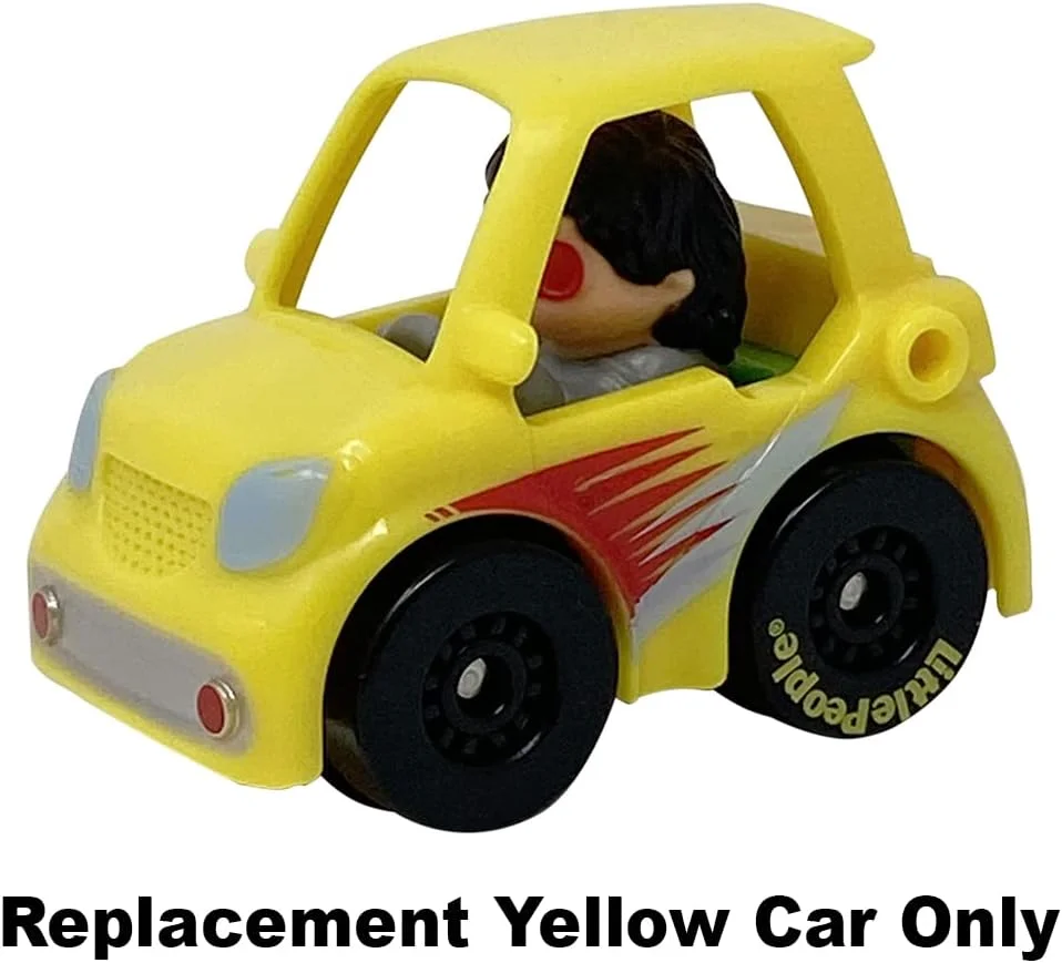 قطعه جایگزین ماشین زرد رنگ مسابقه ای Fisher-Price Little People Sit 'n Stand Raceway HBD77